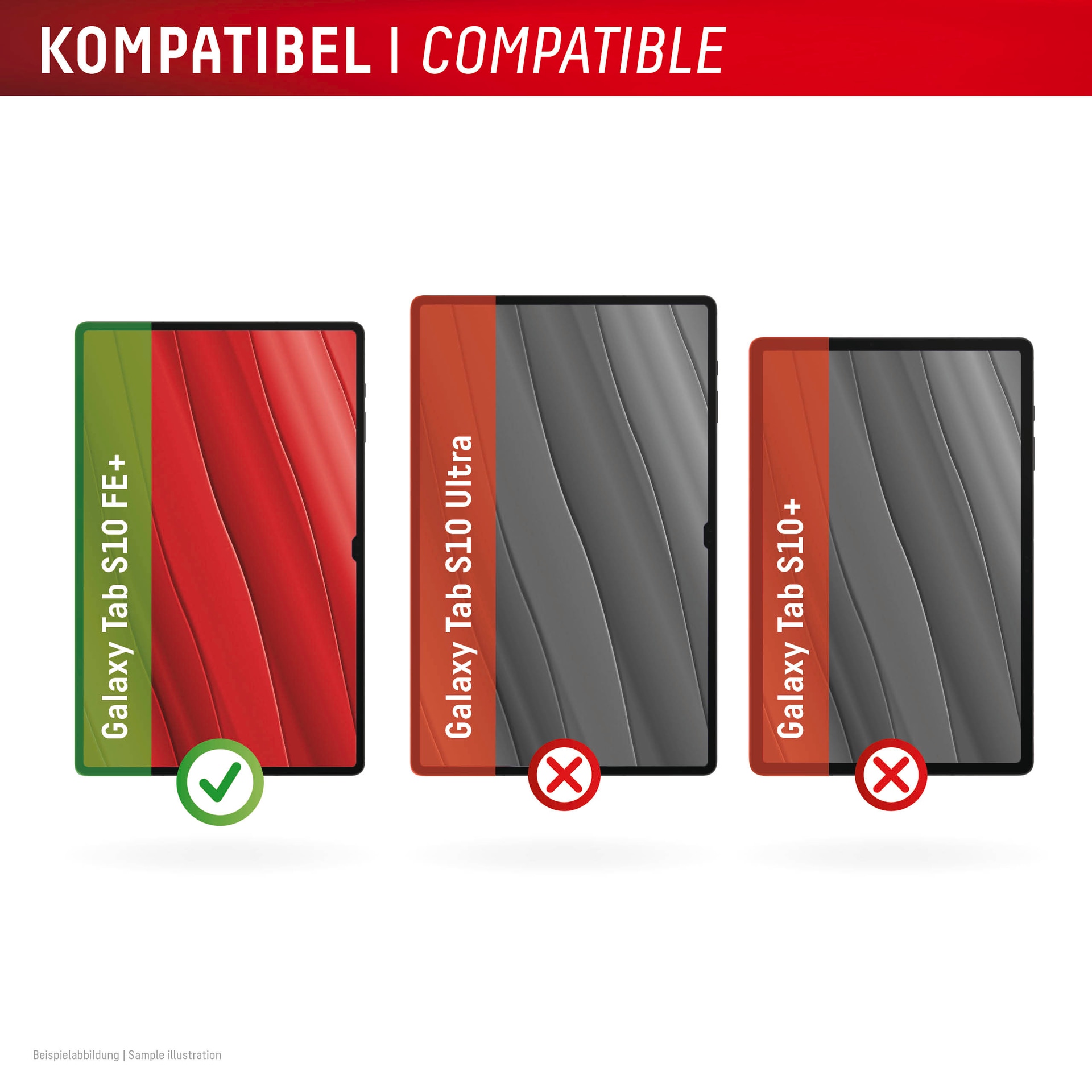 Displex Displayschutzglas »Tablet Glass«, für Samsung Galaxy Tab S10 FE+, Displayschutzfolie, Schutzfolie, Bildschirmschutz, kratz- & stoßfest