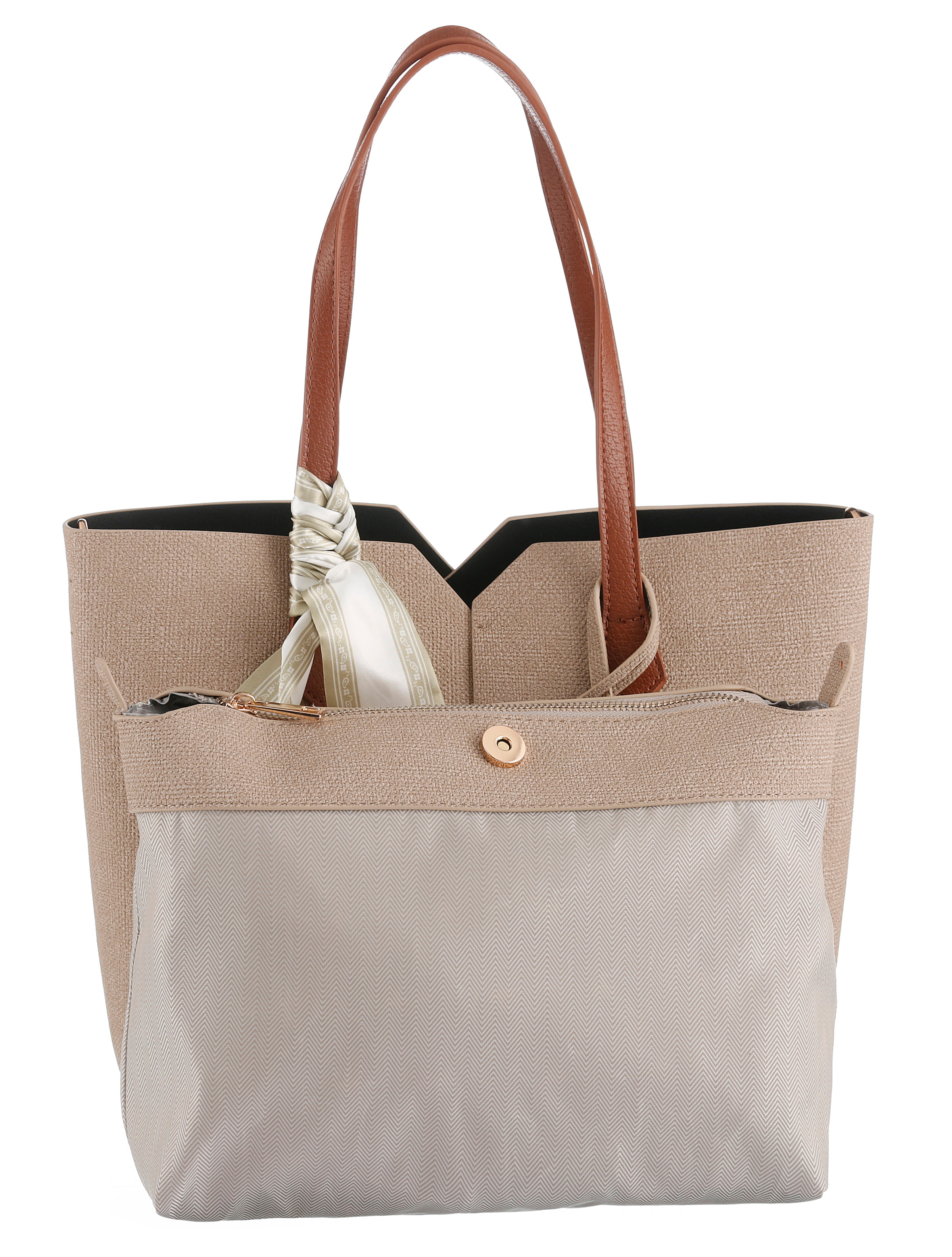 Rieker Shopper Henkeltasche, Schultertasche Damen mit abnehmbarem Logo-Anhänger