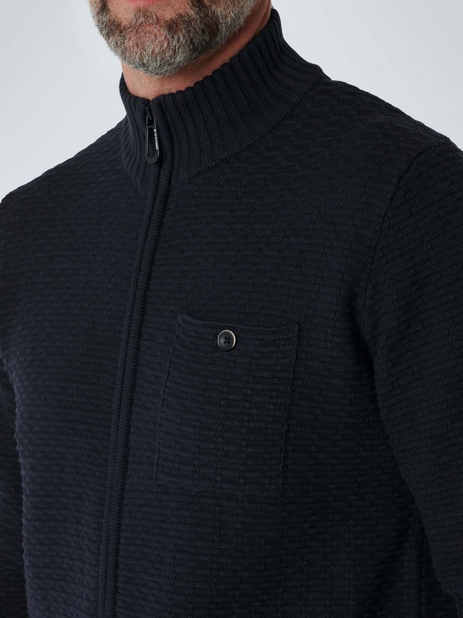 NO EXCESS Rundhalspullover »No Excess Sweater Cardigan Jacquard«