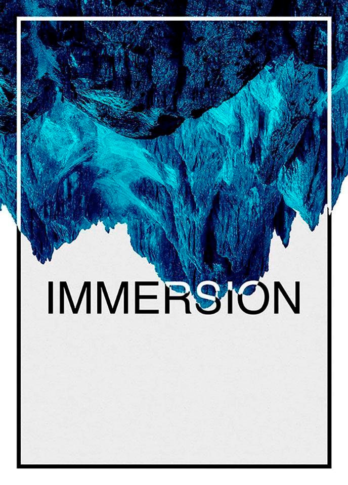 Bild KOMAR "Immersion Blue", bunt (farbe bild(er): bunt), B:50cm H:70cm, Holz, Papier, Bilder, Bild, Wandbild zur Dekoration - ohne Rahmen