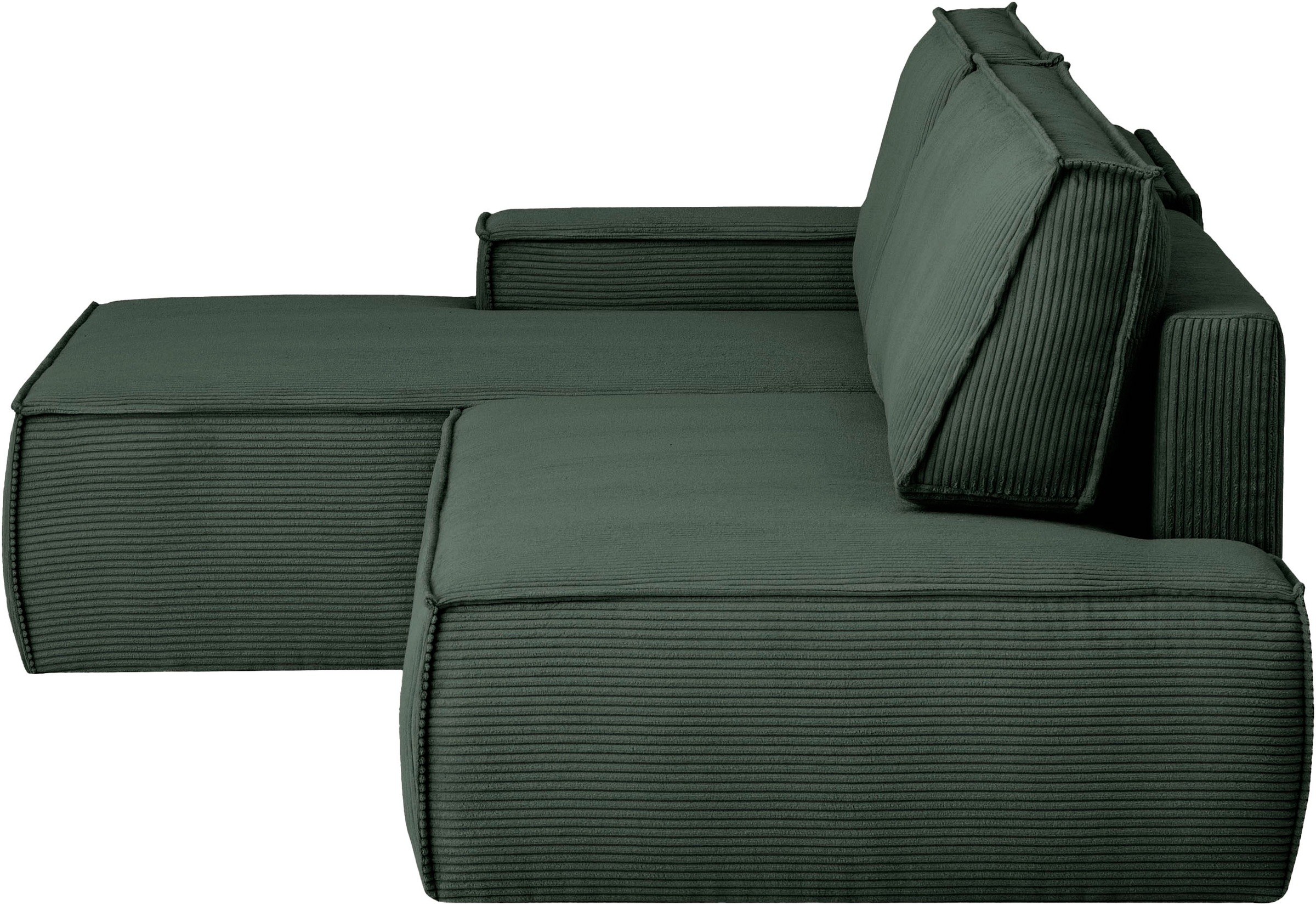 Home affaire Ecksofa »SHERWOOD, Schlafsofa in L-Form offen (275cm), Cord, Leinenoptik«, Schlaffunktion und Bettkasten, Kedernaht, hoher Sitz- & Liegekomfort