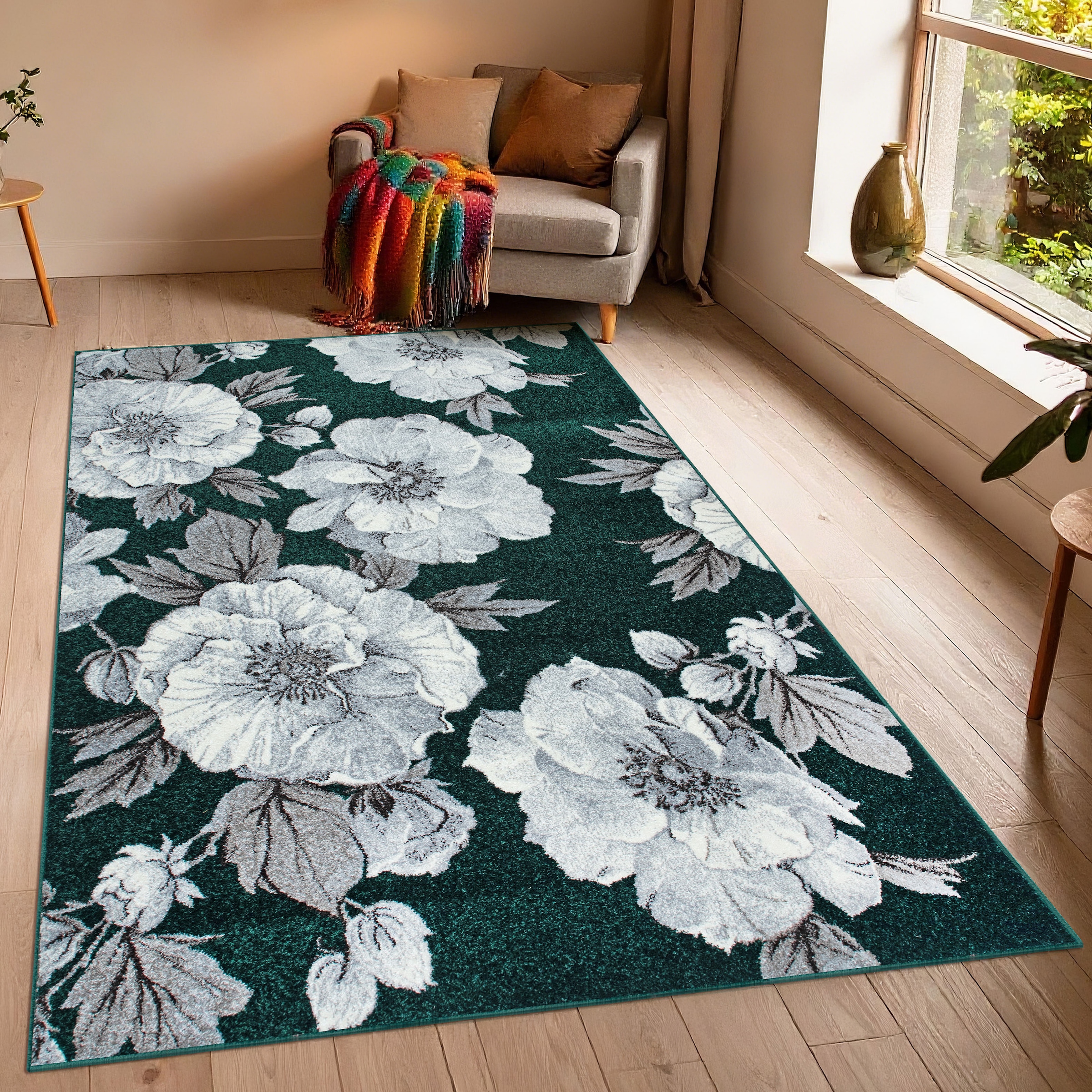 OTTO home Teppich »Florent, Blumen Design, Vintage« rechteckig 9 mm Höhe Floral, detailreiche Blüten, Botanical, elegant, Wohnzimmer
