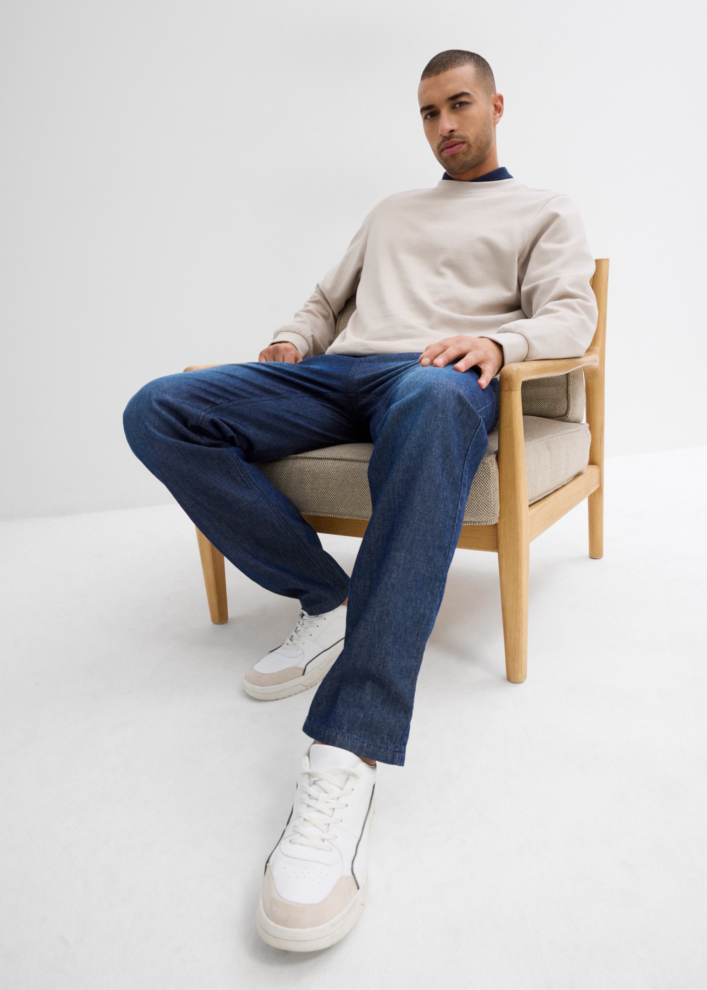 bonprix Schlupfjeans Packung, 2er, 2 klassischer Schnitt, aus reiner Baumwolle, mit Washed-Effekt