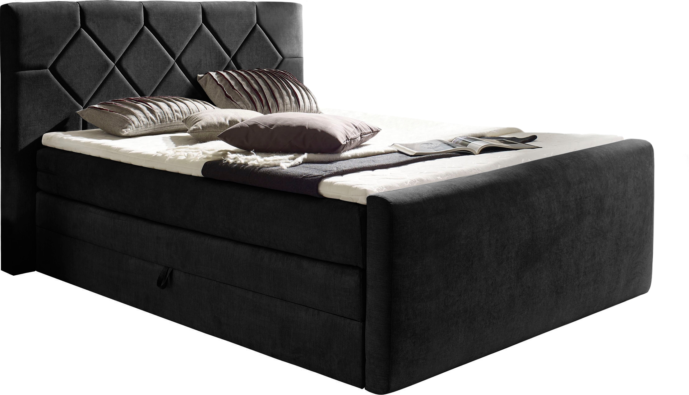 Home affaire Boxspringbett "Atlanta" inklusive Topper und Bettkasten günstig online kaufen