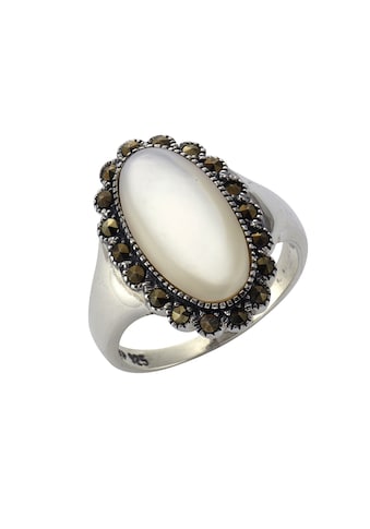 Fingerring »925/- Sterling Silber Perlmutt Markasit«