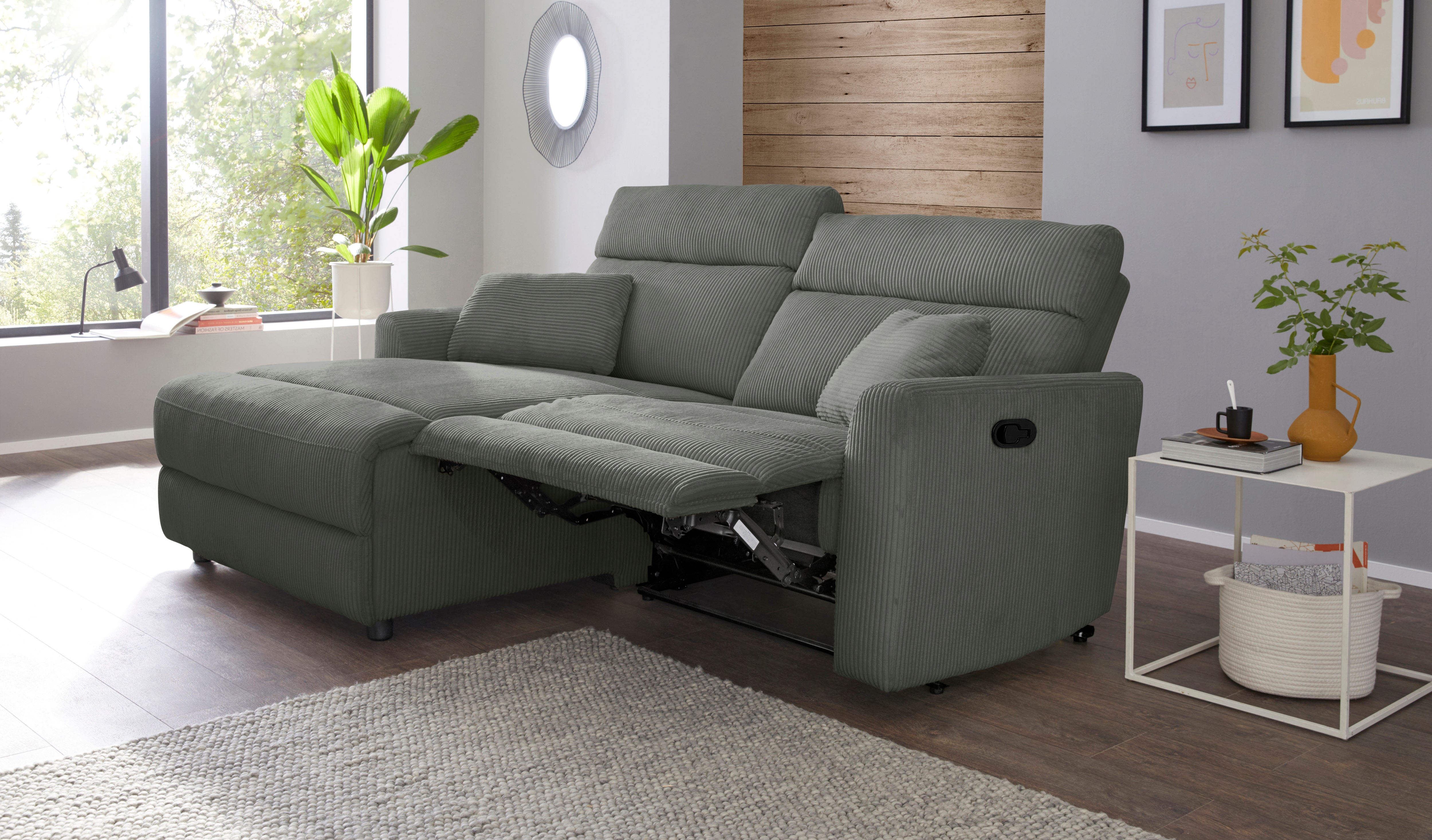 OTTO home "JENNA L-Form, 209cm - OTTO. Verlässliche Qualität." manuelle o. elektrische Relaxfunktion, USB A/C, weicher Sitz, Cord.