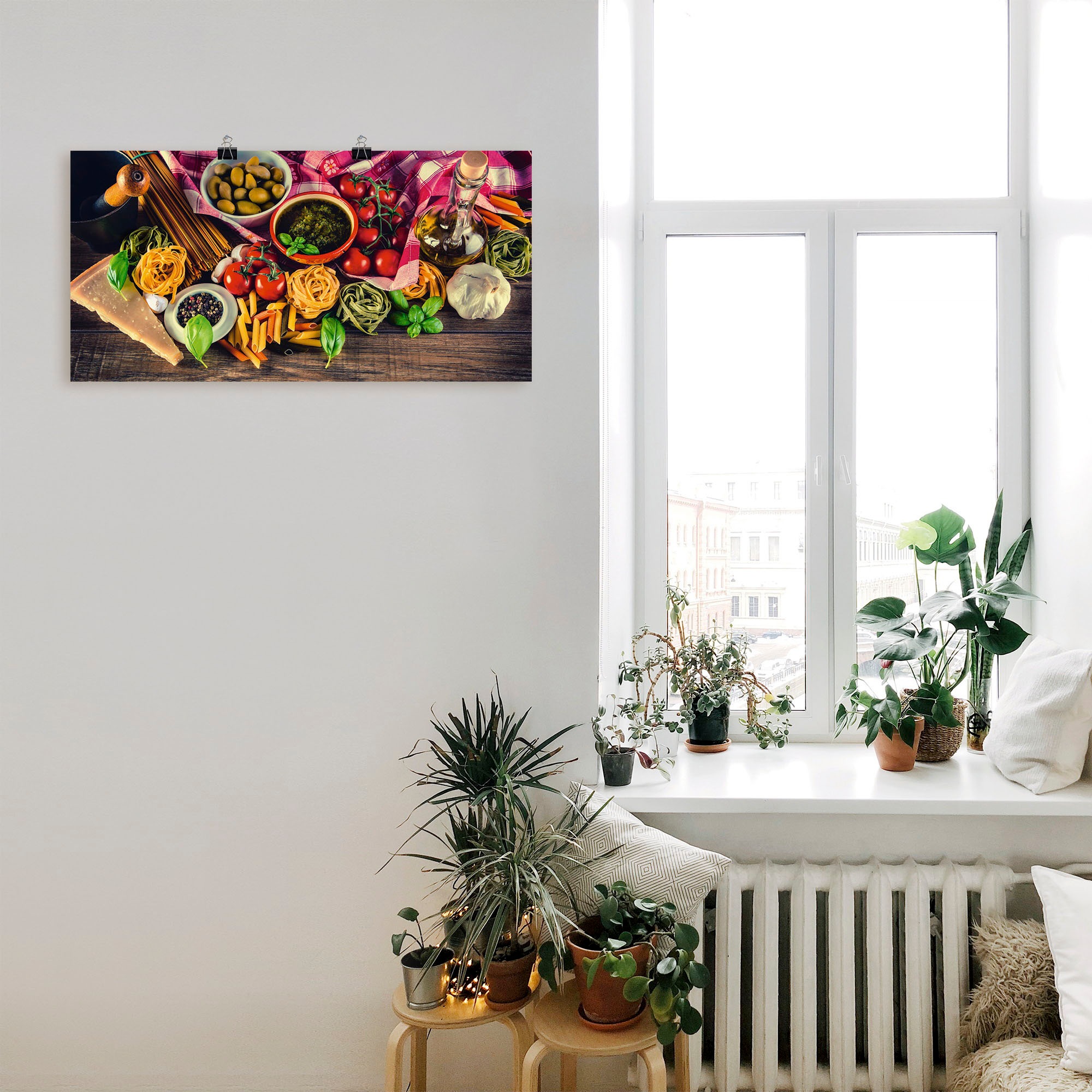 Artland Wandbild "Italienisch mediterrane Lebensmittel", Lebensmittel, (1 S günstig online kaufen