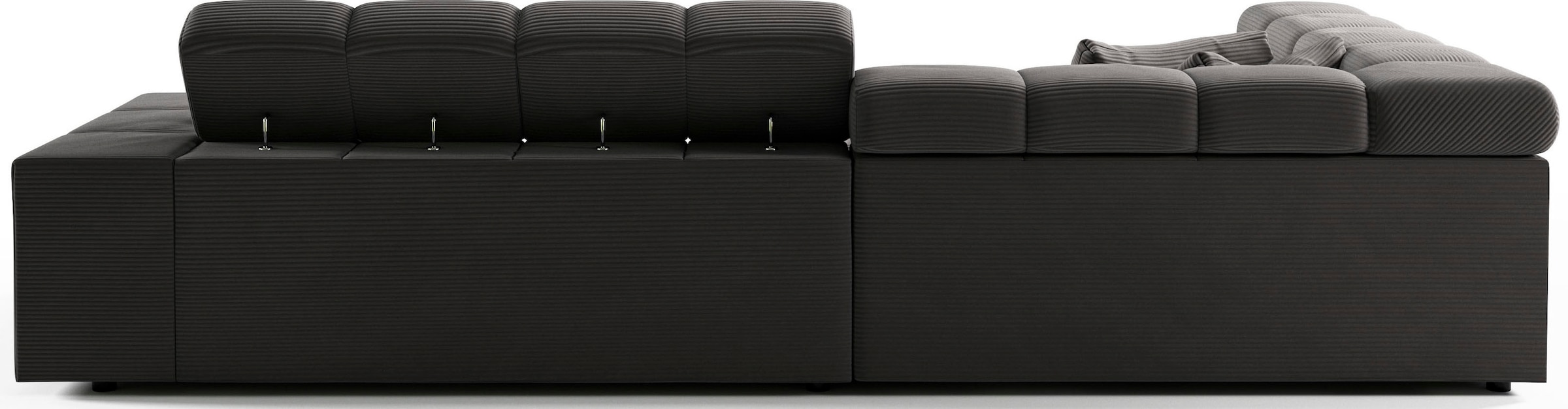 INOSIGN Ecksofa »Ancona incl. Kopfteilverstellung, Breite 319cm, L-Form«, wahlweise motorische Sitztiefenverstellung, auch in Cord + Easy Care