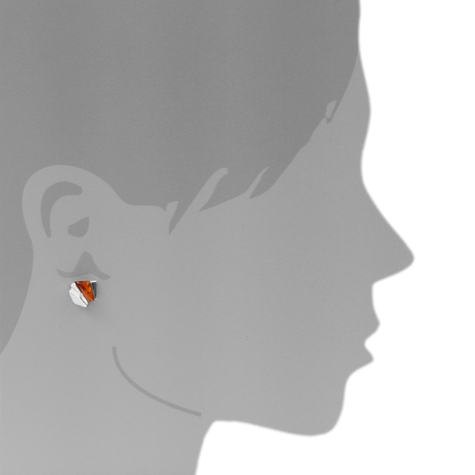 OSTSEE-SCHMUCK Paar Ohrstecker »- Mette - Silber 925/000 - Bernstein«
