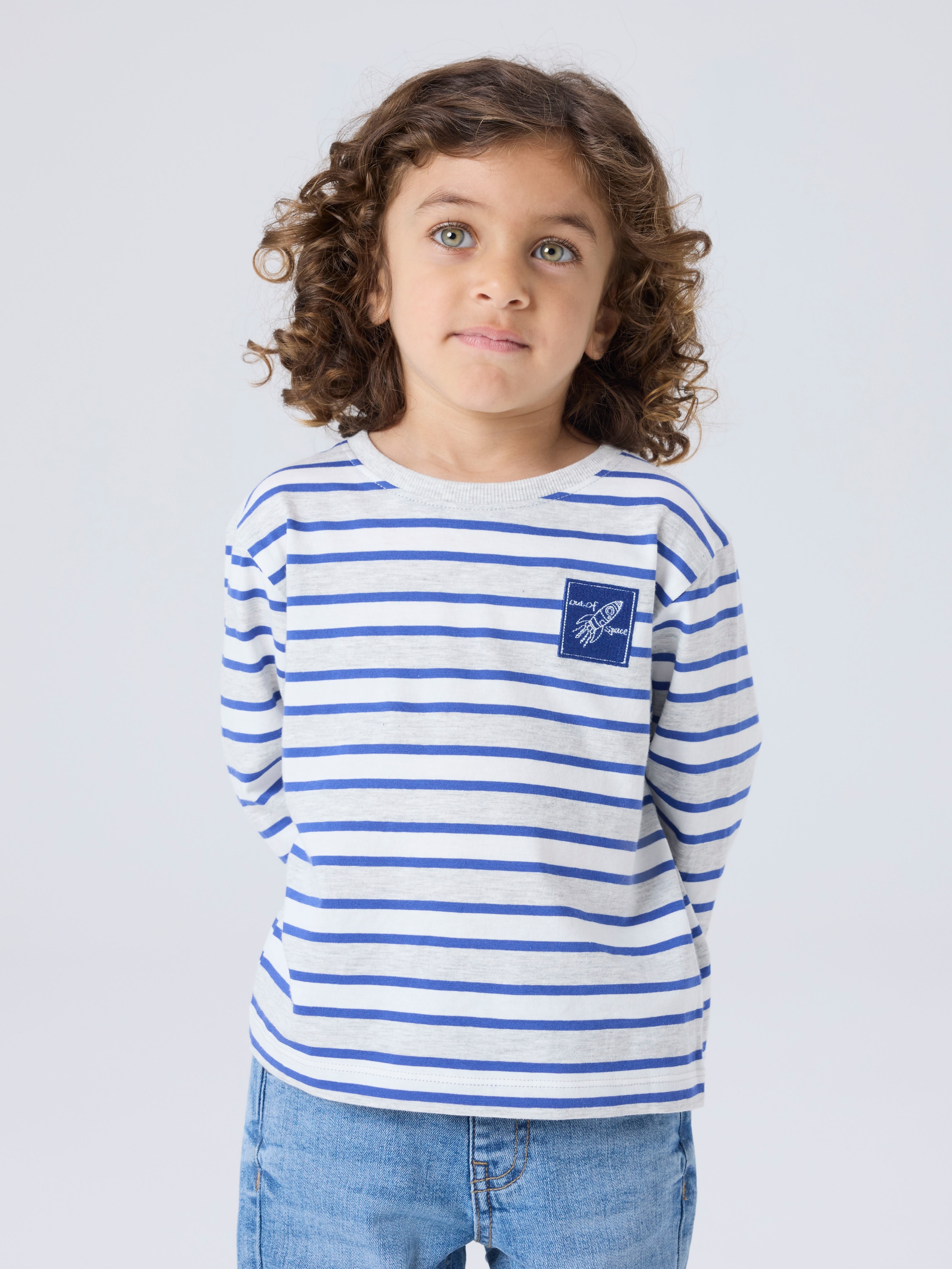 Name It Langarmshirt "NMMKRISTIAN LS NREG TOP PB" Baumwolle, regular fit