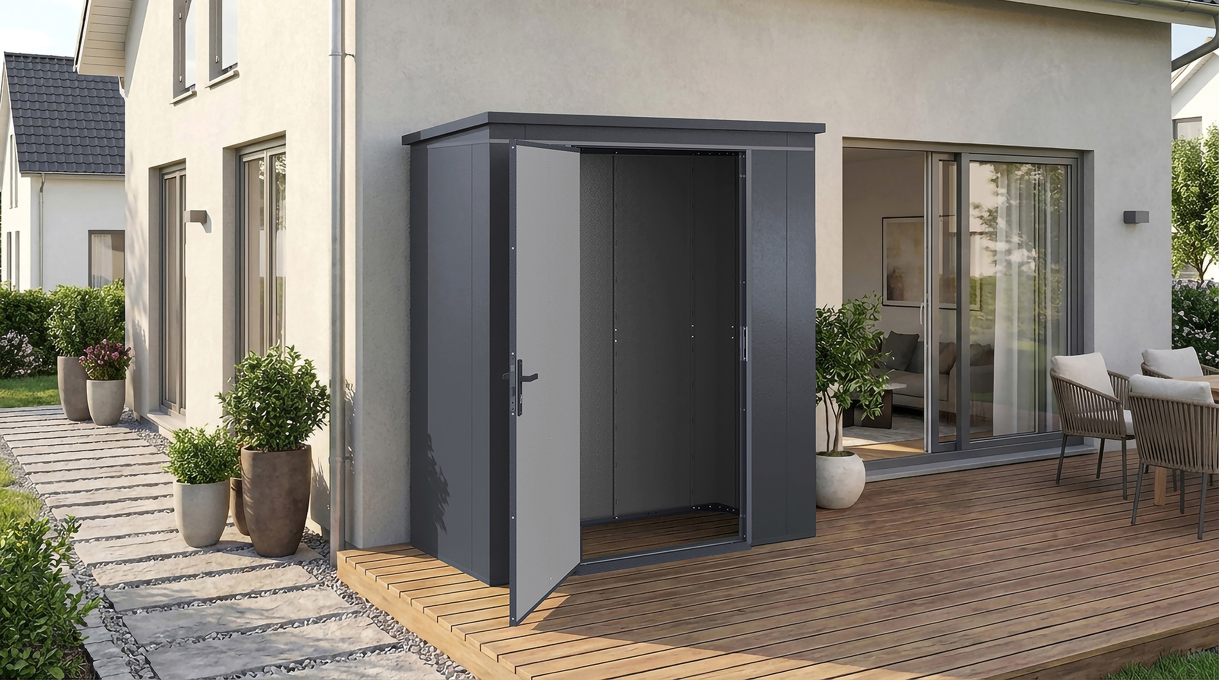 weka Gerätehaus "Gary 1" Metall pulverbeschichtet, Größe 1