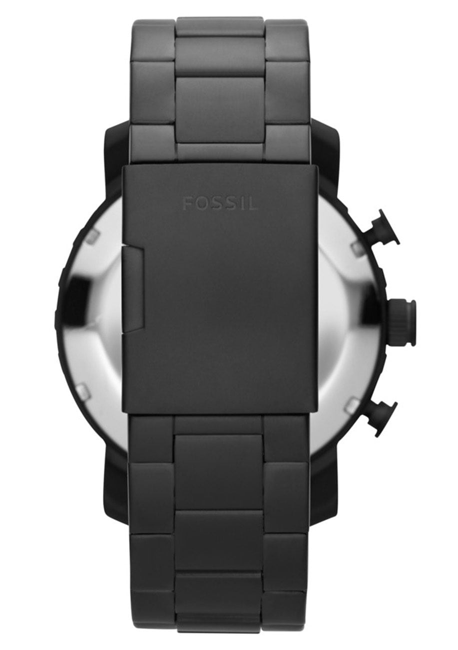 Fossil Chronograph »NATE«, Quarzuhr, Armbanduhr, Herrenuhr, Stoppfunktion, Edelstahlarmband,Datum