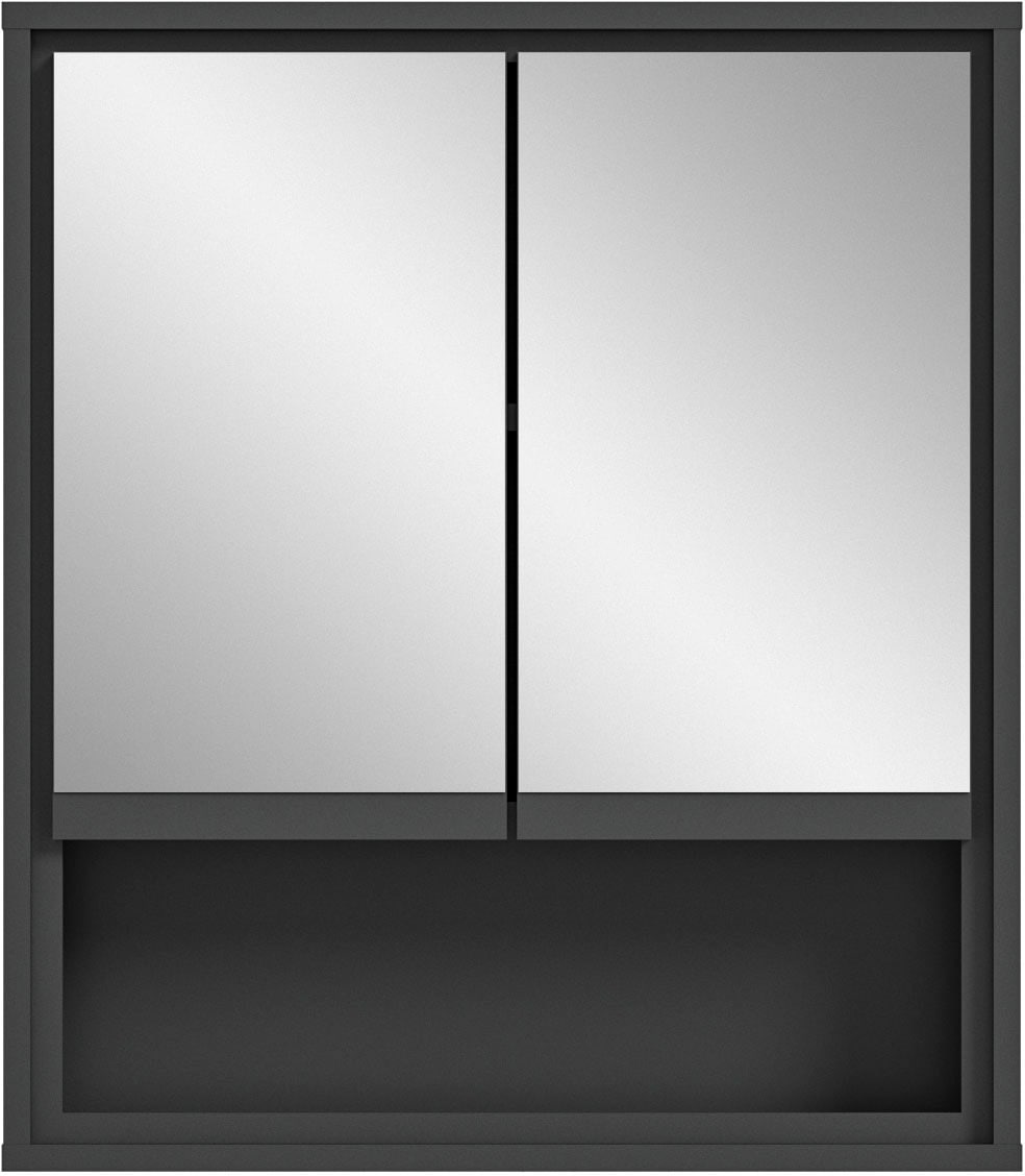 welltime Badezimmerspiegelschrank "Jaru", Badmöbel, 2 Türen, 1 offenes Fach, Breite 60 cm