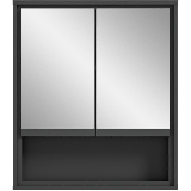 welltime Badezimmerspiegelschrank »Jaru«, Badmöbel, 2 Türen, 1 offenes  Fach, Breite 60 cm | BAUR