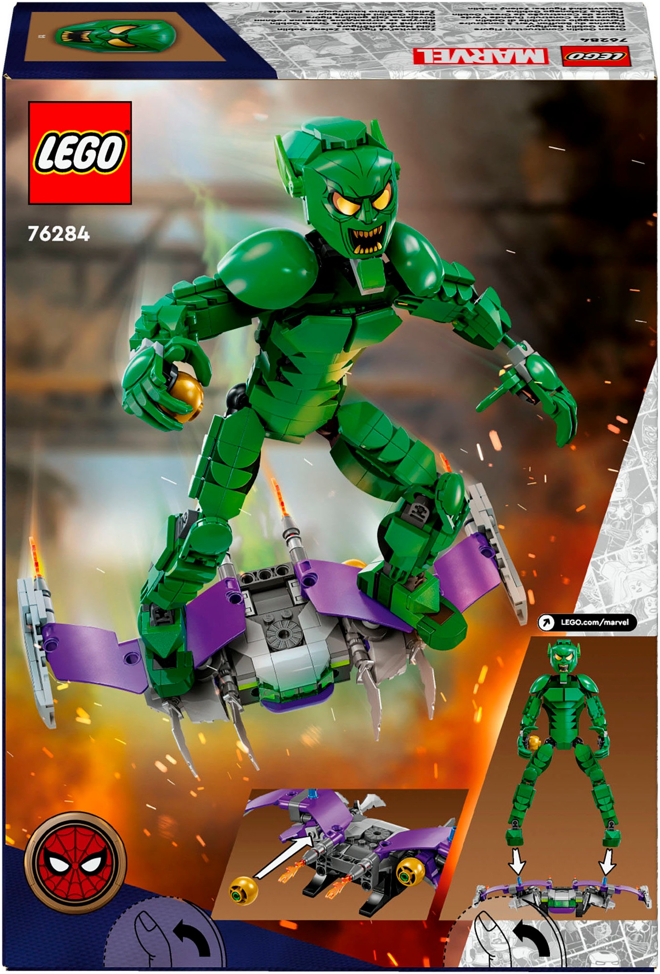 LEGO® Konstruktionsspielsteine »Green Goblin Baufigur (76284), LEGO Super Heroes«, (471 St.), Made in Europe