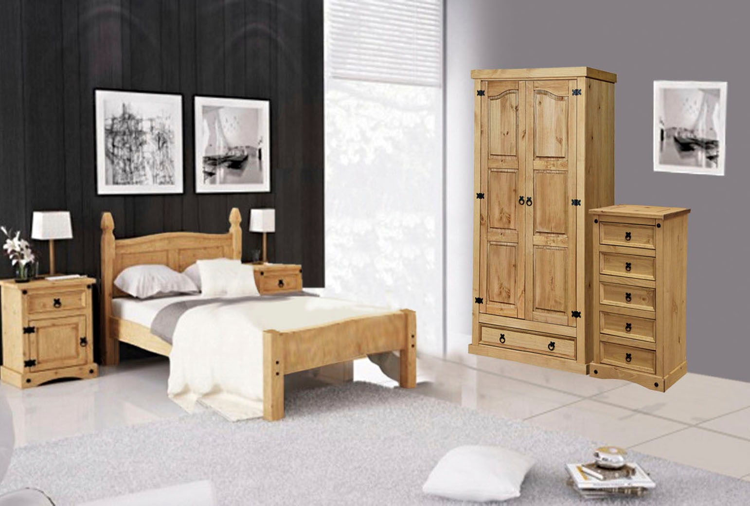 Möbilia Kommode 1 Stk. tlg. Holzoberfläche honigfarbend gewachst günstig online kaufen