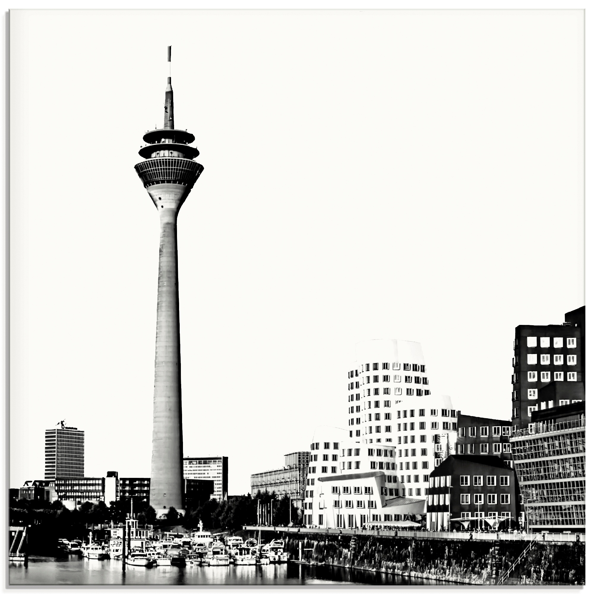 Artland Glasbild "Düsseldorf Collage Skyline 15", Deutschland, (1 St.), in verschiedenen Größen