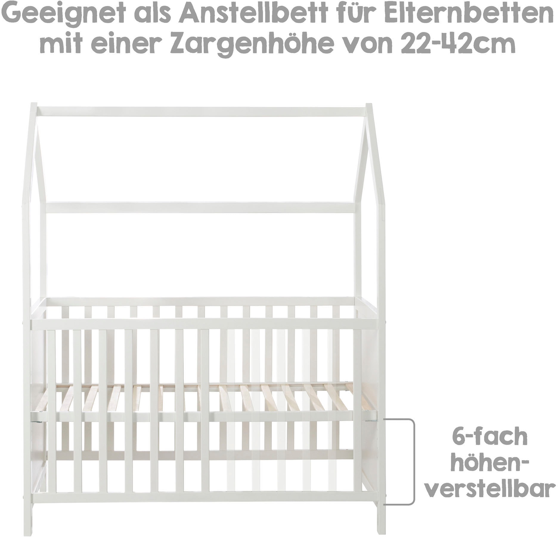 roba® Babybett »Hausbett 60x120, taupe«, FSC®-Holz aus gewissenhaft bewirtschafteten Wäldern