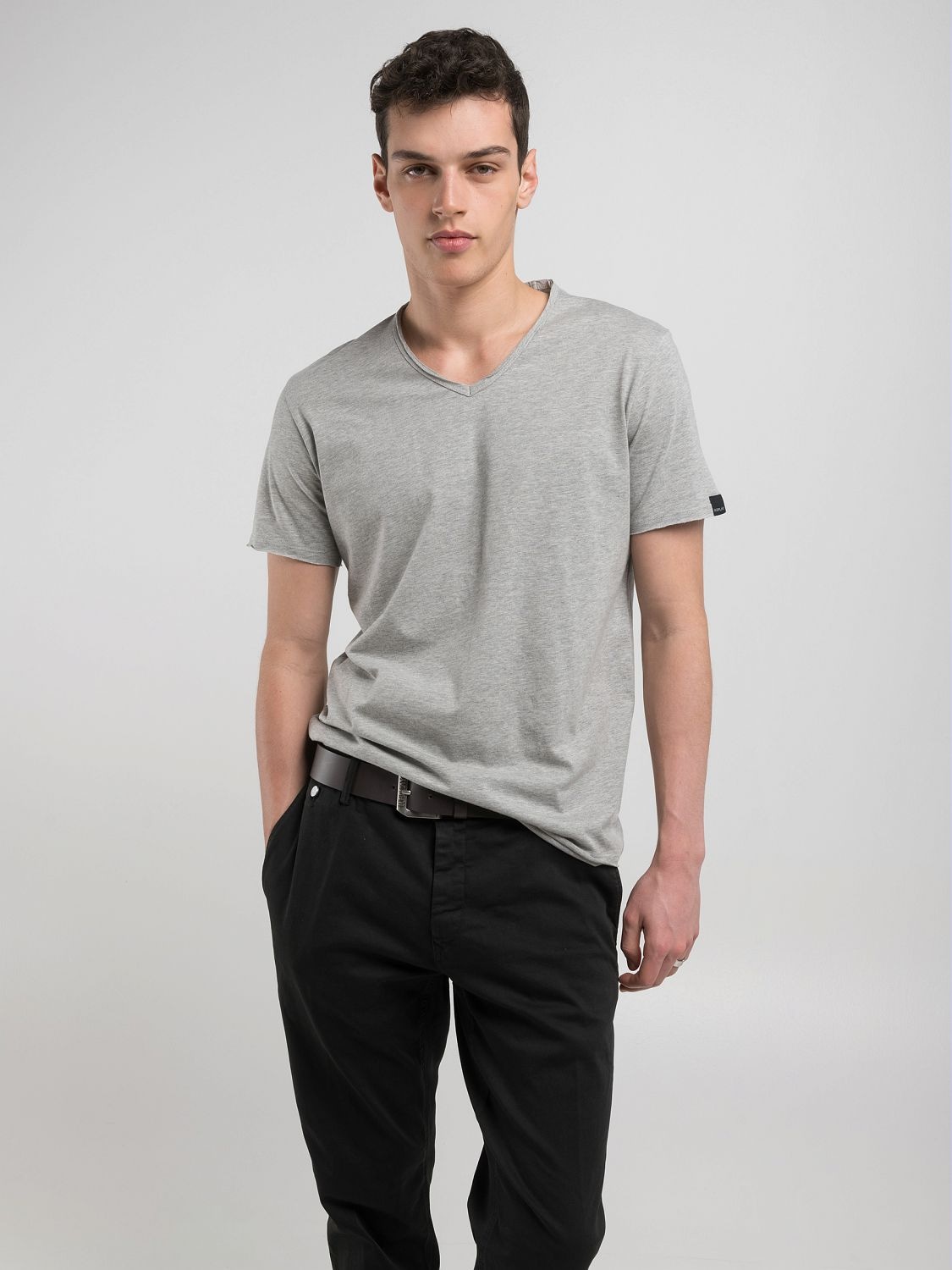 Replay T-shirt à Manches Courtes M3591a.000.2660 Light Grey Melange M Homme 3