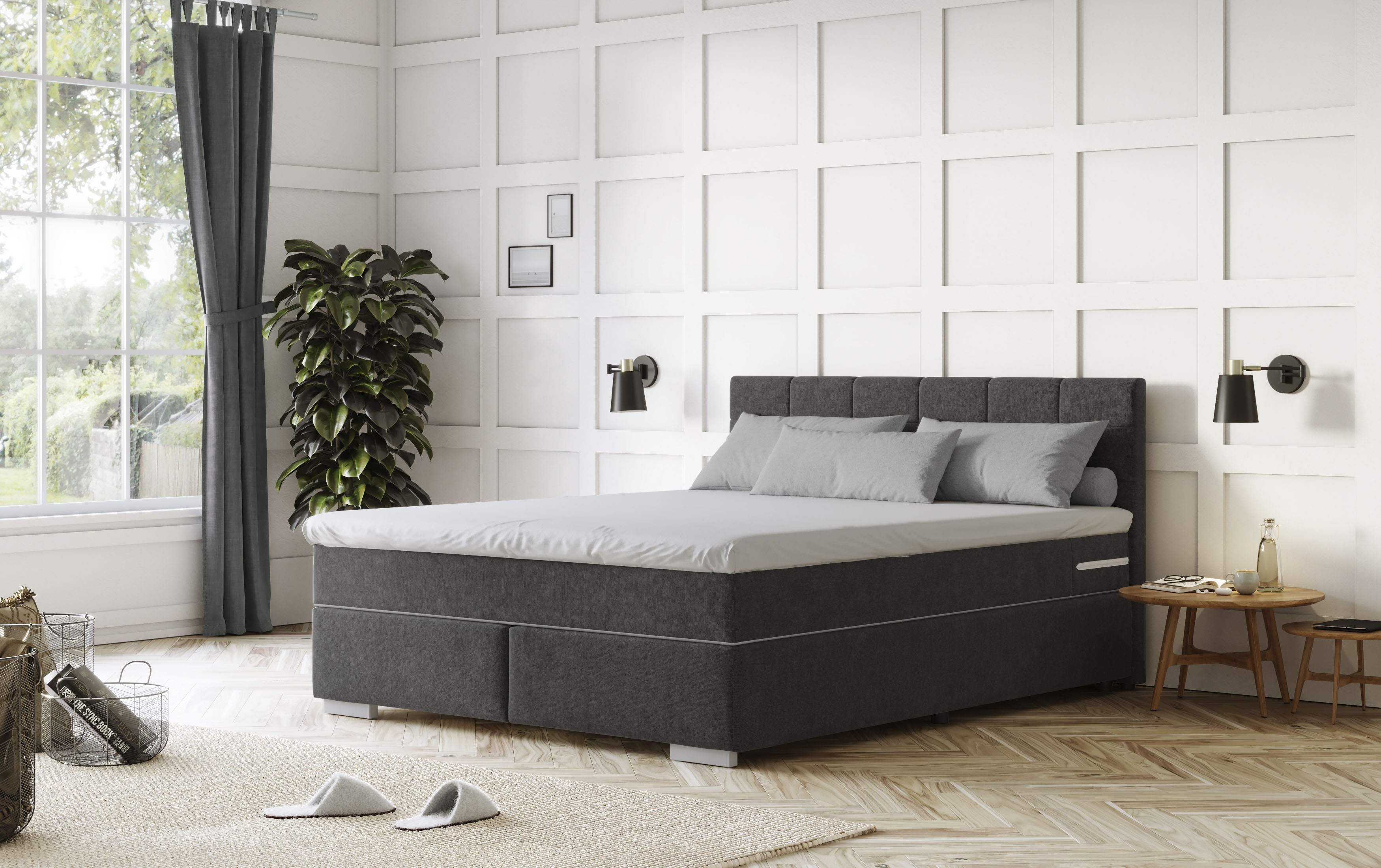 COTTA Boxspringbett "Simba erhältlich in verschiedenen Breiten, Farben und Härtegraden" Bezugsstoff: Struktur fein