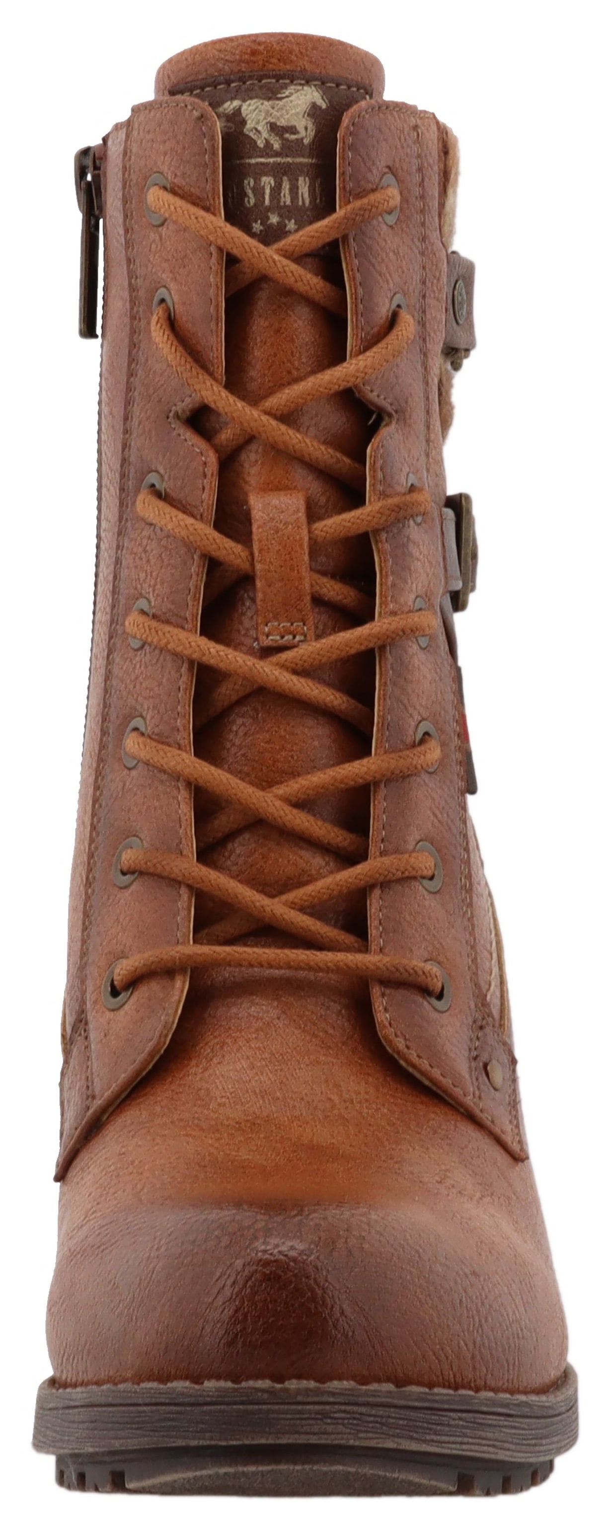 Mustang Shoes Winterstiefelette »Palma«, Schnürstiefelette, Winterboots mit modischem Absatz