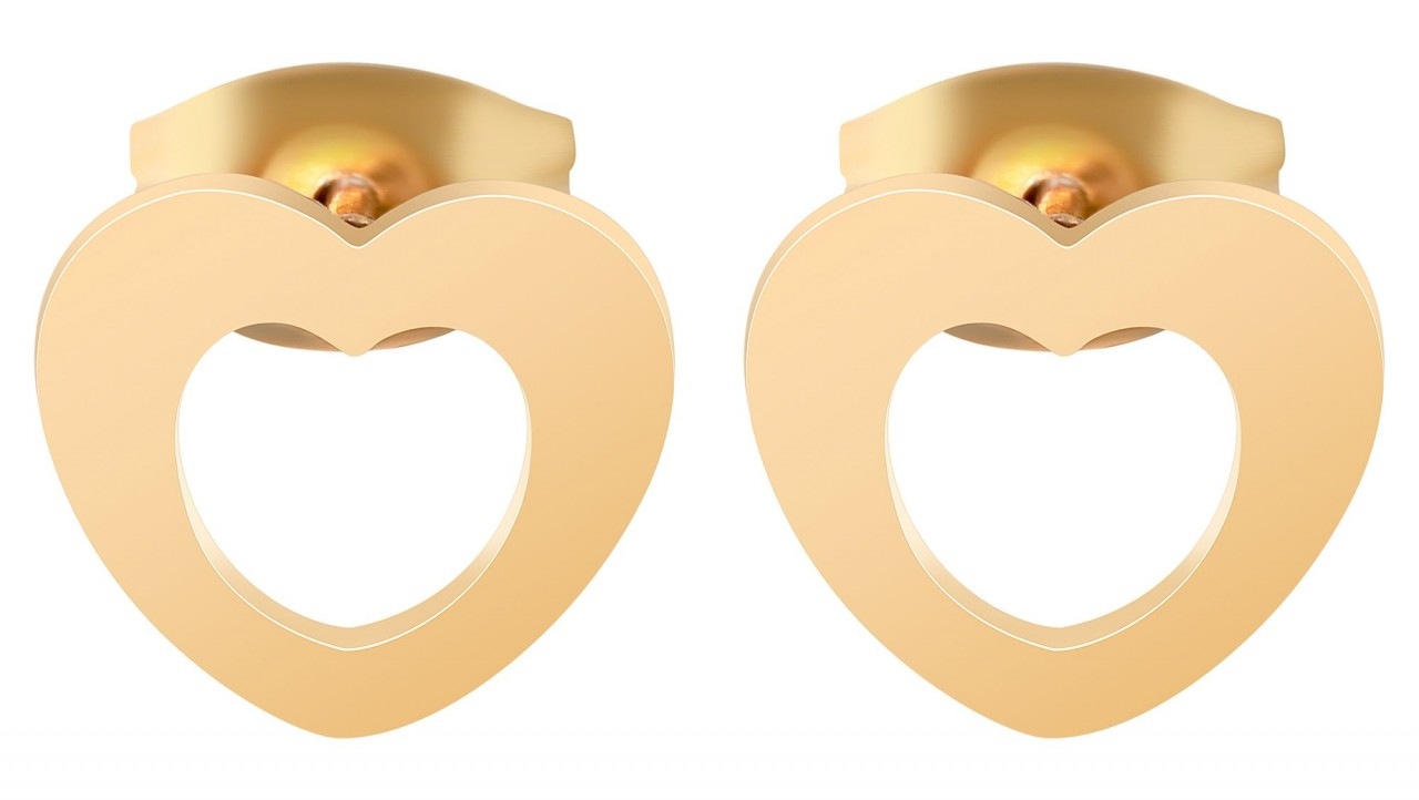 Adelia´s Paar Ohrhänger »Damen Ohrstecker aus poliertem Edelstahl mit Herz«