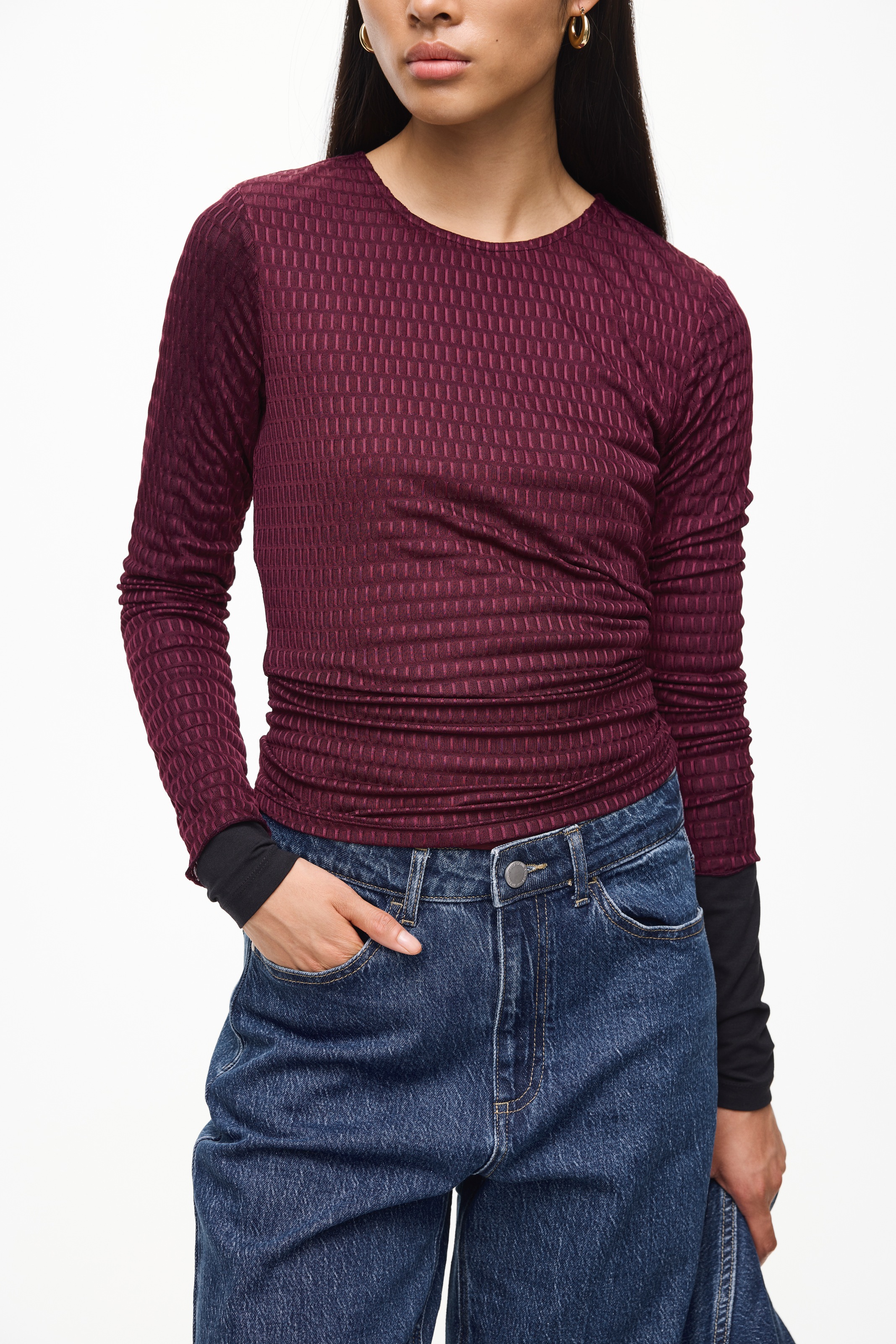 Vila Langarmshirt "VILARINE O-NECK L/S TOP - NOOS" günstig online kaufen