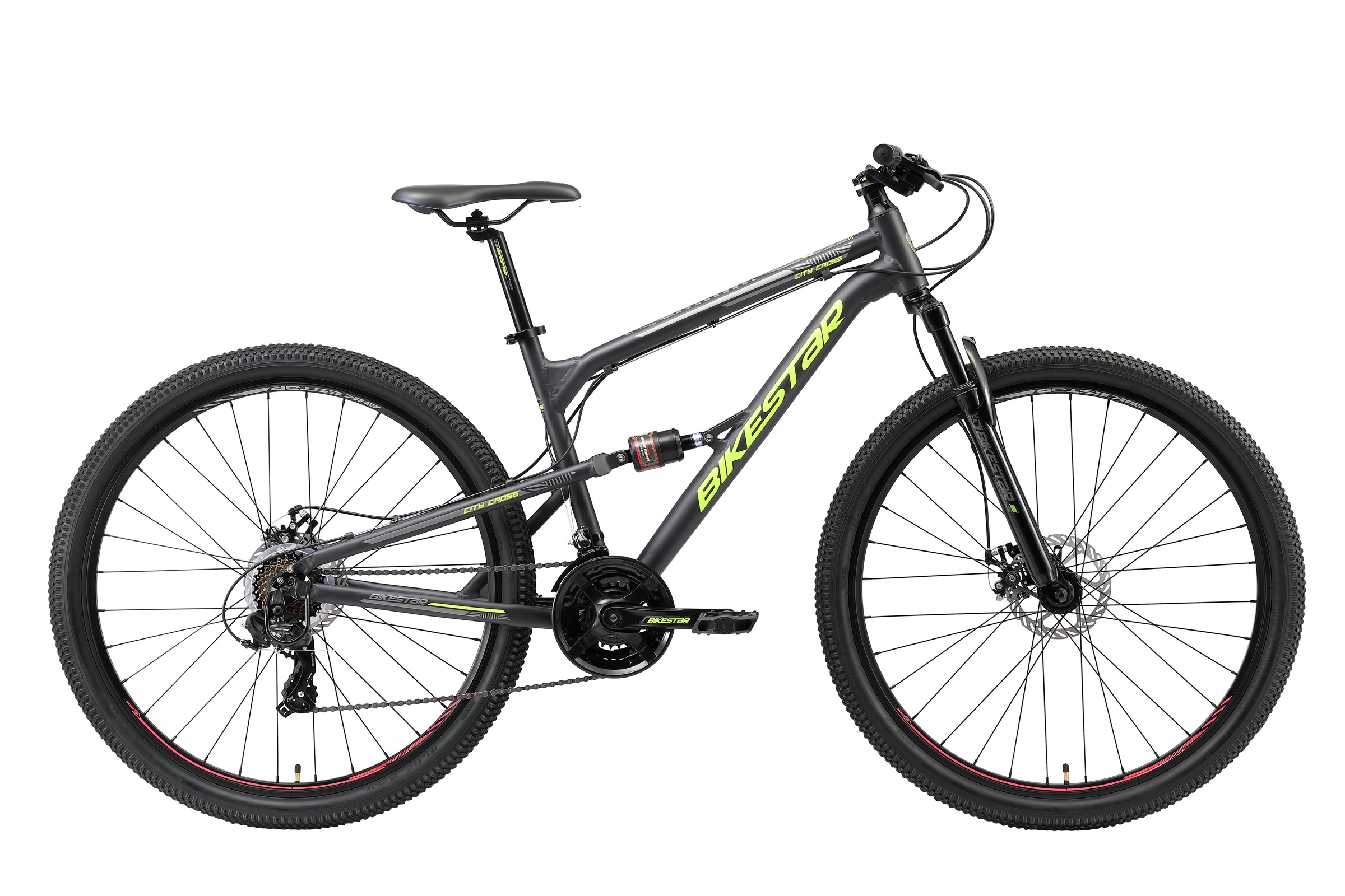 Bikestar Mountainbike 21 Gang Shimano RD-TY300 Schaltwerk Kettenschaltung für Damen und Herren, Kettenschaltung