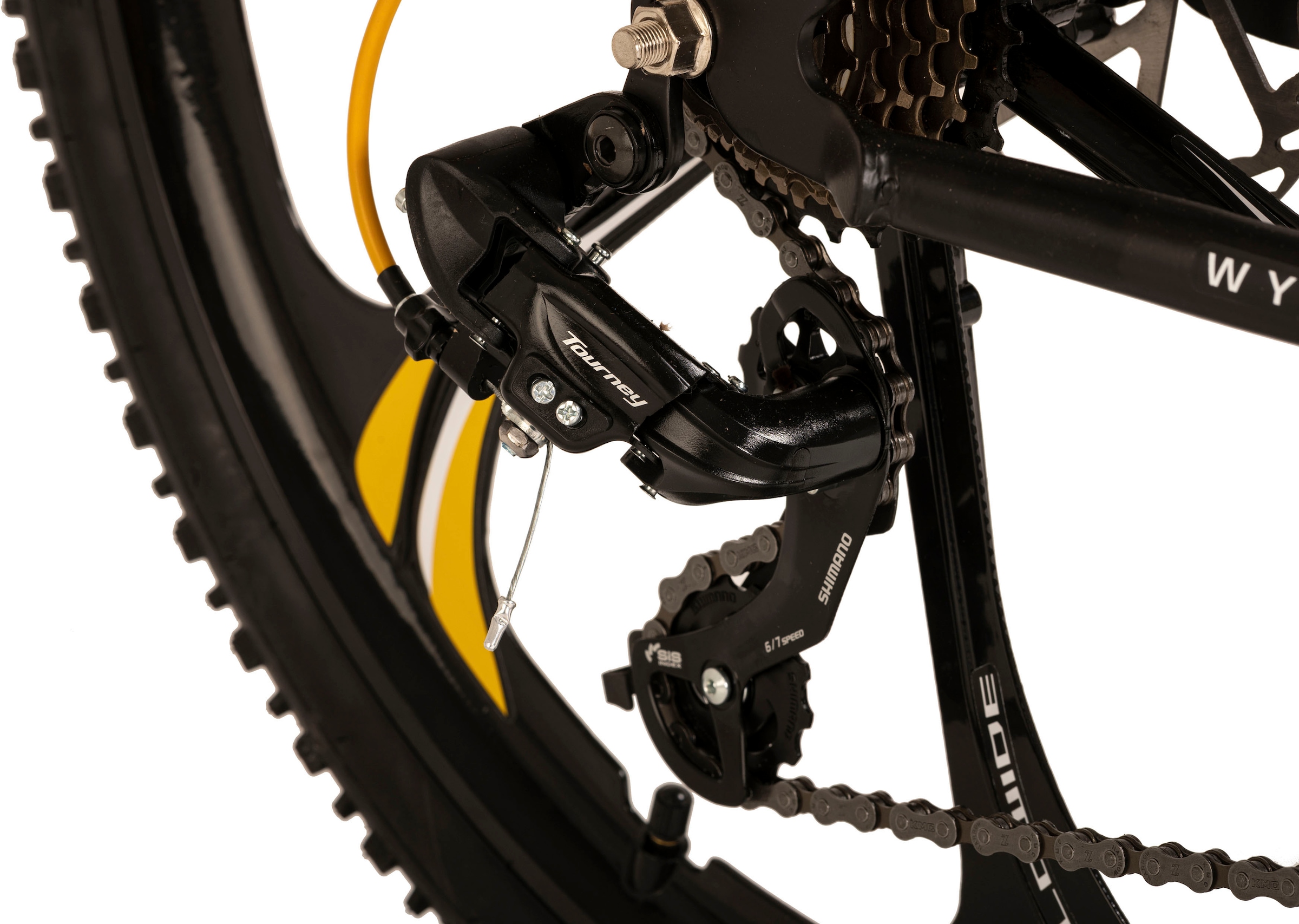 WYLD Mountainbike »Mountainbike Fully 26'' Bliss schwarz-gelb 21 Gänge«, 21 Gang, Kettenschaltung