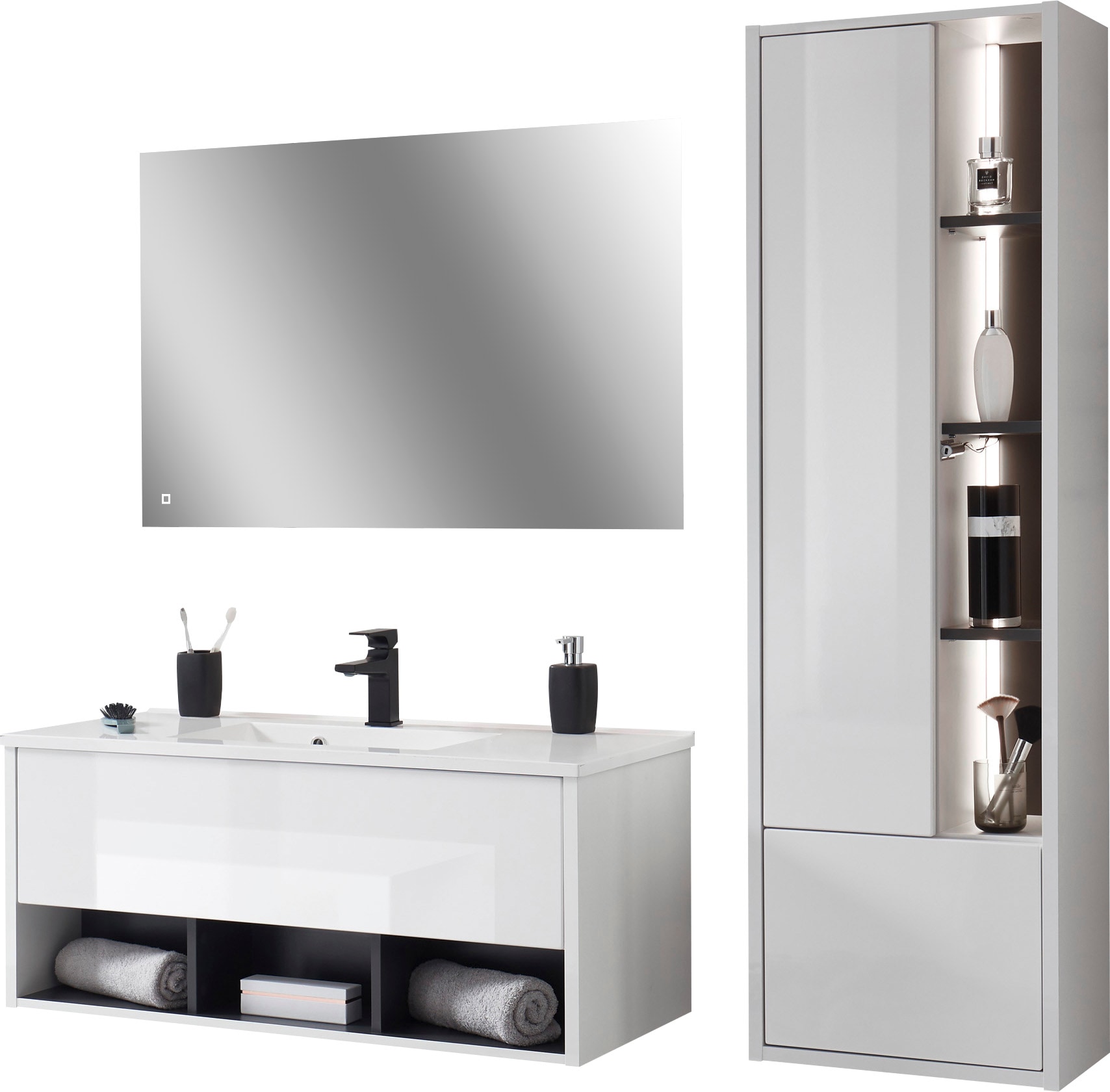 PLACES OF STYLE Badmöbel-Set "Studio Line, Bad im modernen Design, 3-teilig günstig online kaufen