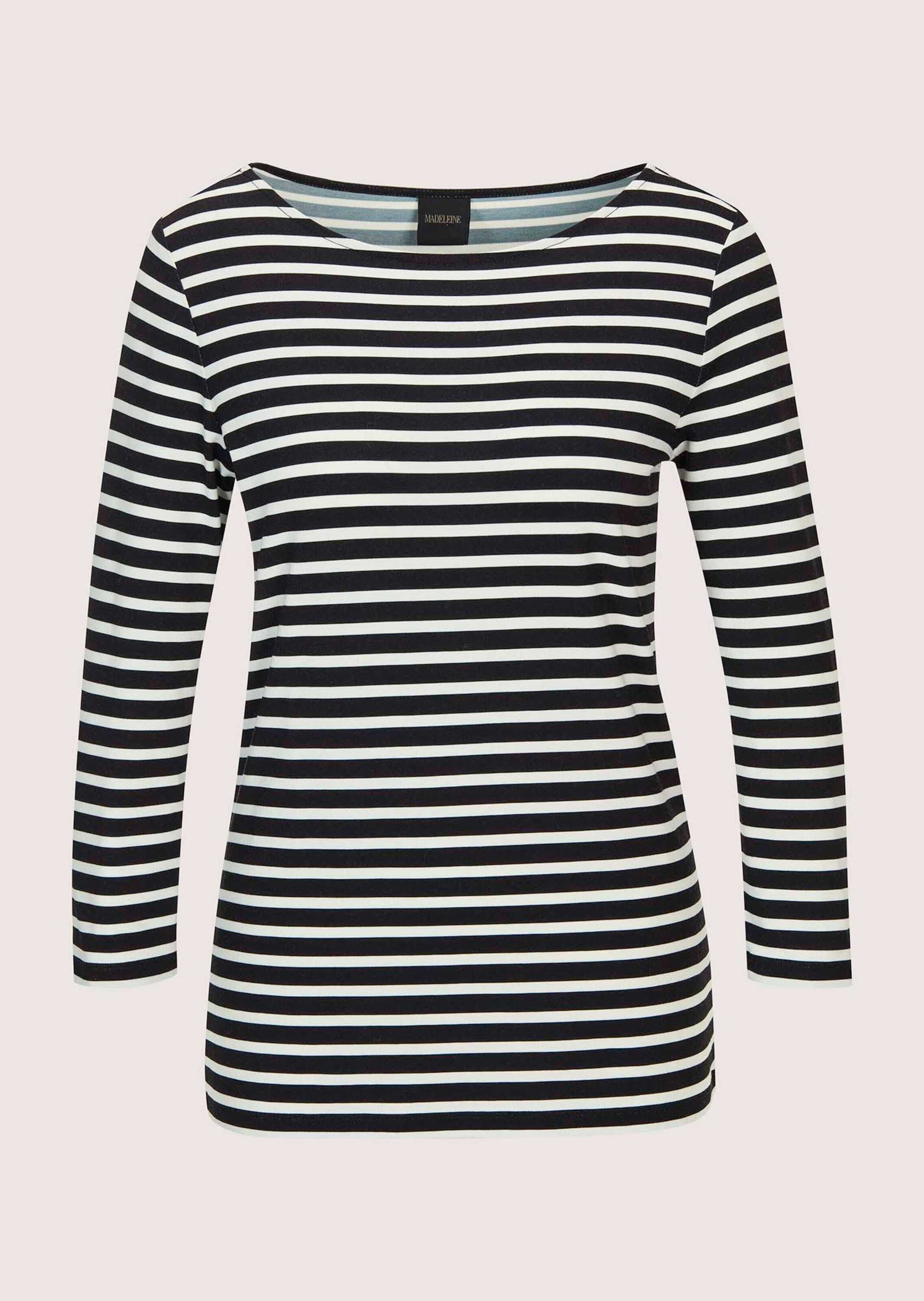 MADELEINE 3/4-Arm-Shirt "Shirt Ringelshirt mit U-Boot-Ausschnitt, Halbarm" günstig online kaufen