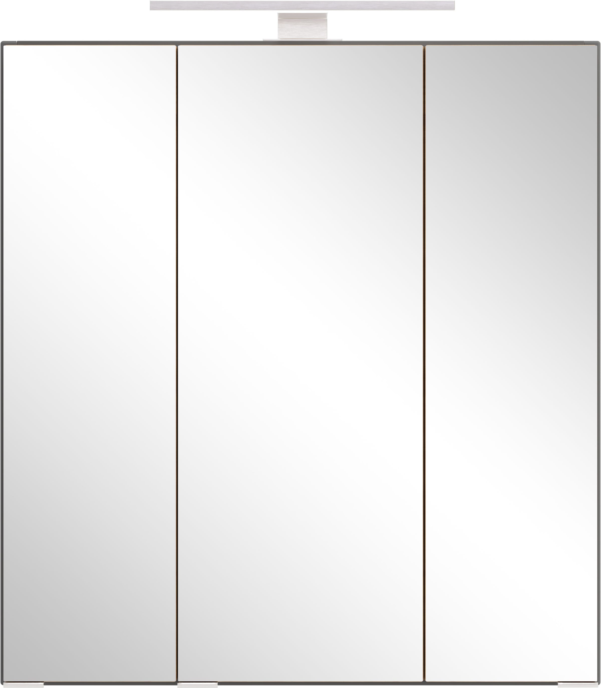 welltime Spiegelschrank "TRIENT, 3D-Spiegelschrank 60 cm, gedämpfte Scharniere" onyx-grey/Wildeiche, gedämpfte Scharniere