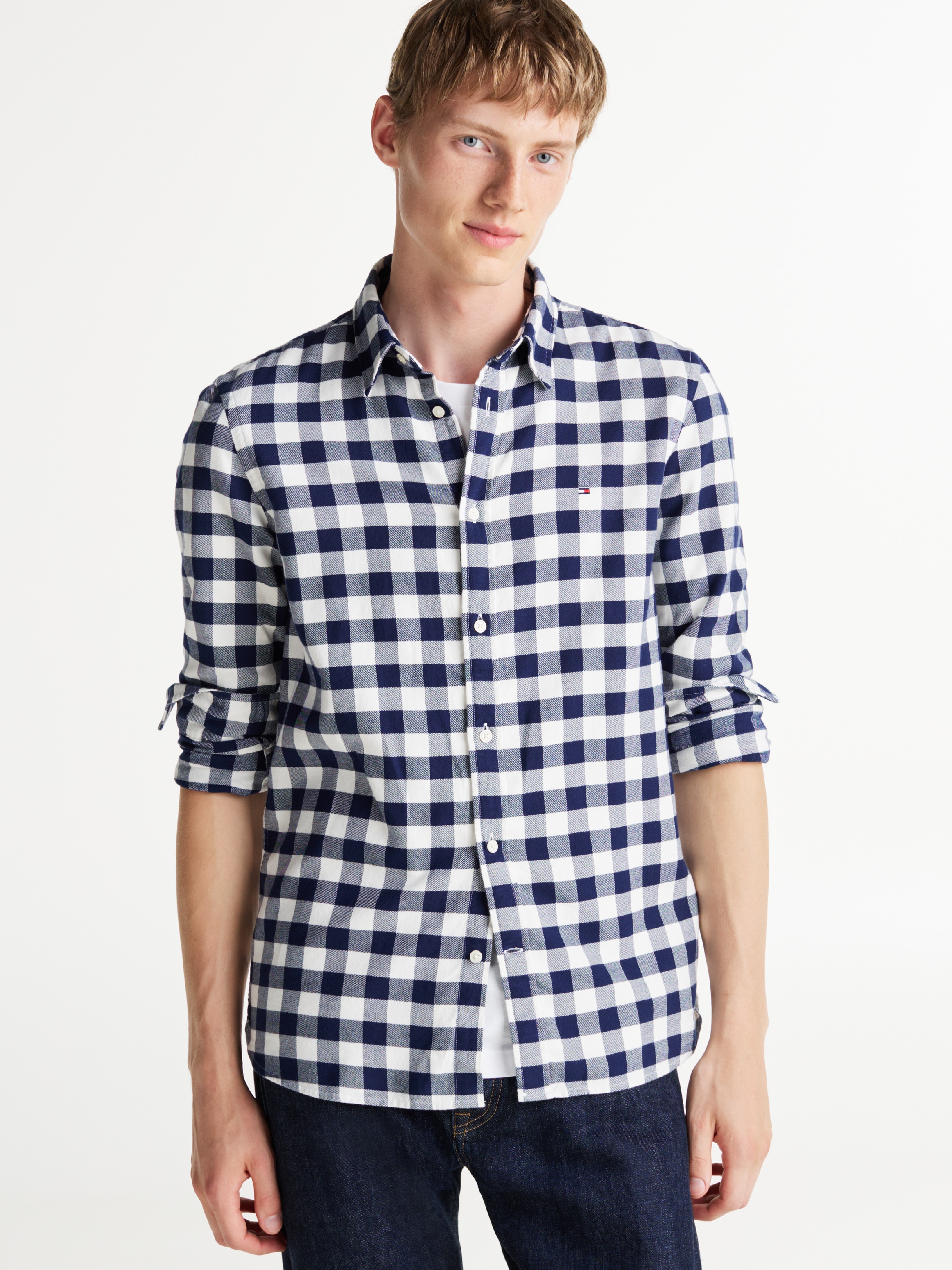 Tommy Hilfiger Langarmhemd "BRUSHED GINGHAM Slim Fit SHIRT", modisch karier günstig online kaufen