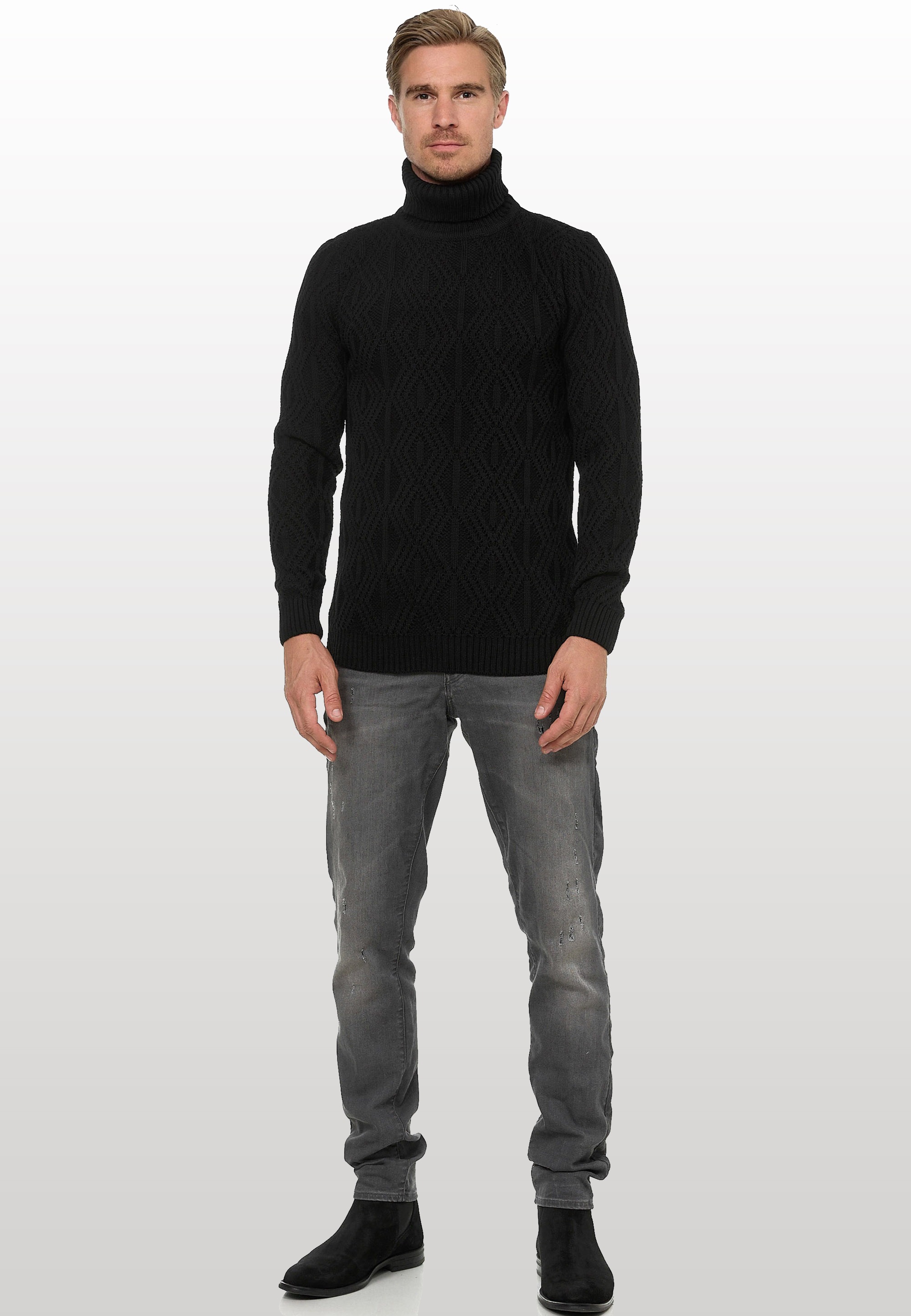 Rusty Neal Rollkragenpullover, in modischem Design