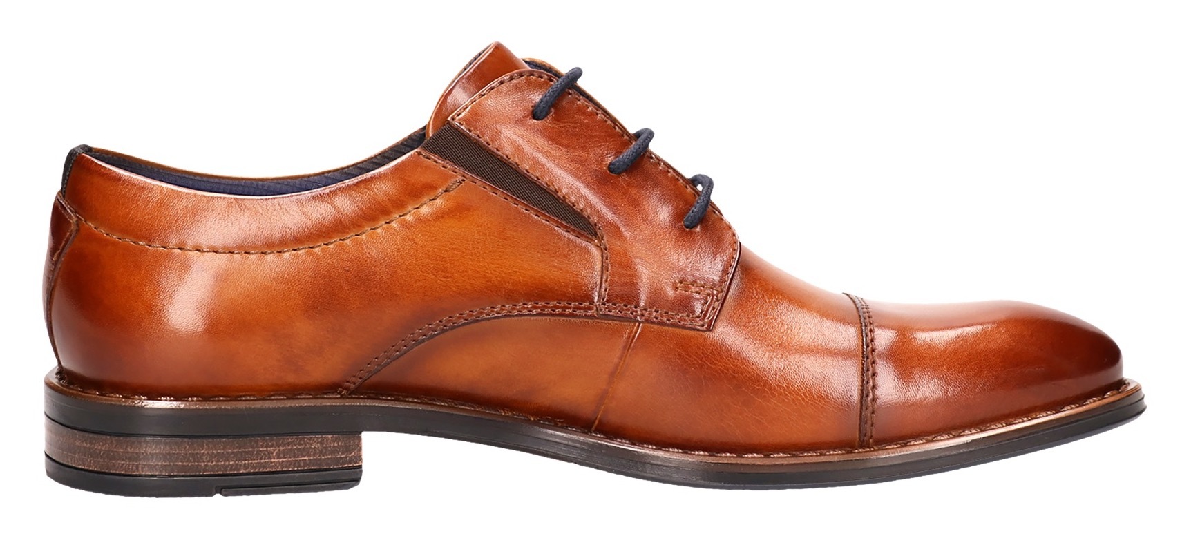 bugatti Schnürschuh, Blockabsatz, Abendschuh, Festtagsschuh, Businessschuh, Logoprägung