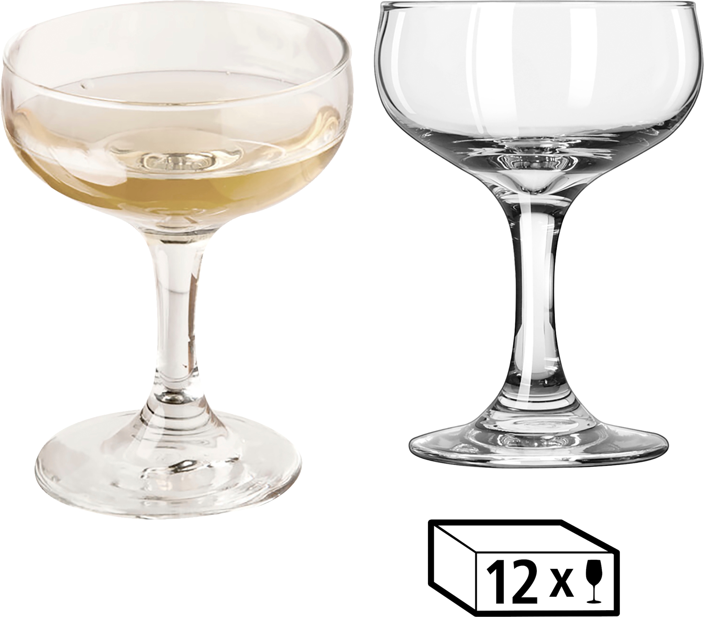 LIBBEY Gläser-Set »Coupe Glas -EMBASSY- 163 ml, Ø 8,5 cm, H: 11,5 cm, 12er Set«, (Set, 12 tlg.), hochwertig verarbeitet, im modernen Design