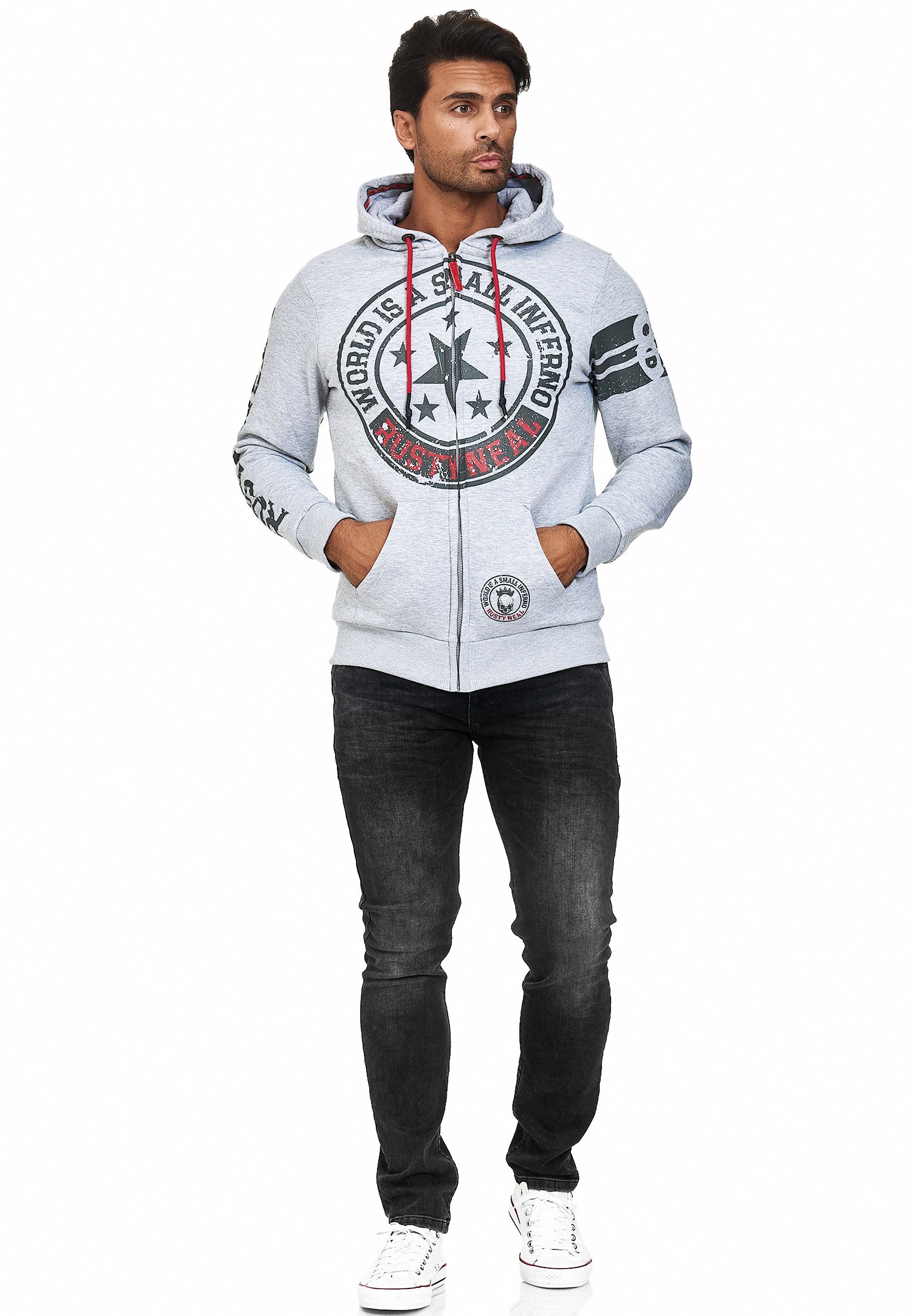Rusty Neal Sweatjacke, mit coolen Printmotiven
