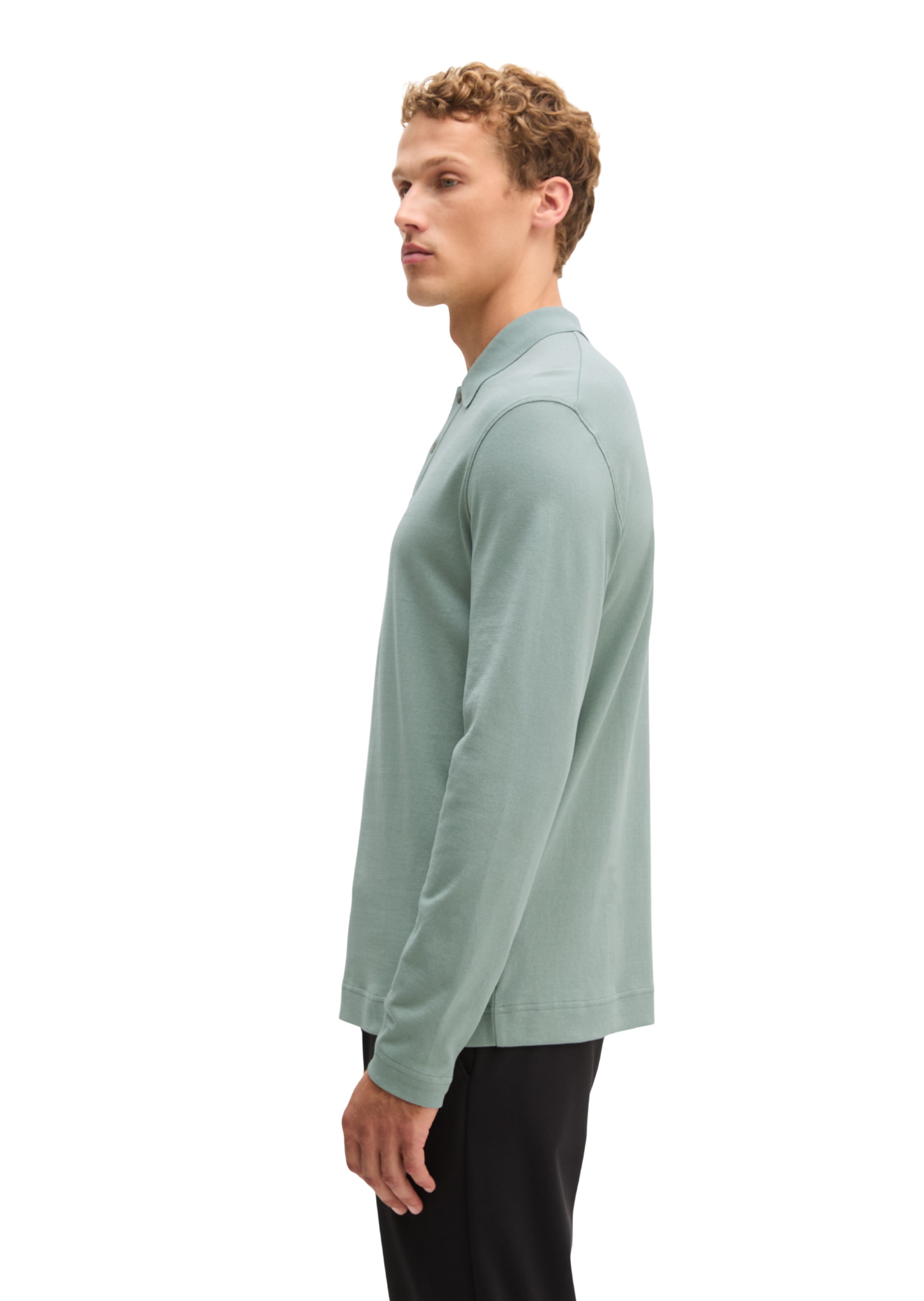 Marc O'Polo Langarm-Poloshirt »aus reiner Bio-Baumwolle«