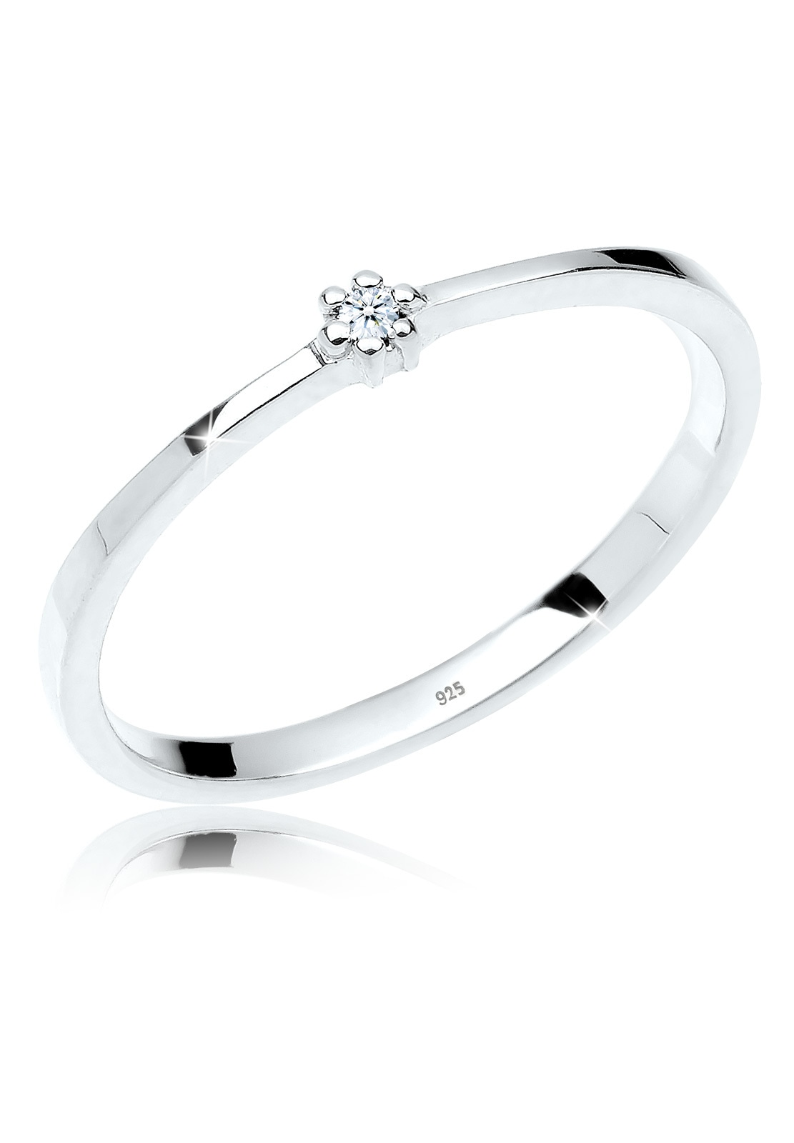 ELLI DIAMONDS Damen Verlobungsring "Verlobungsring Diamant 925er Sterling Silber", 58mm, P1 = bei 10-facher Vergrößerung erkennbare Einschlüsse,