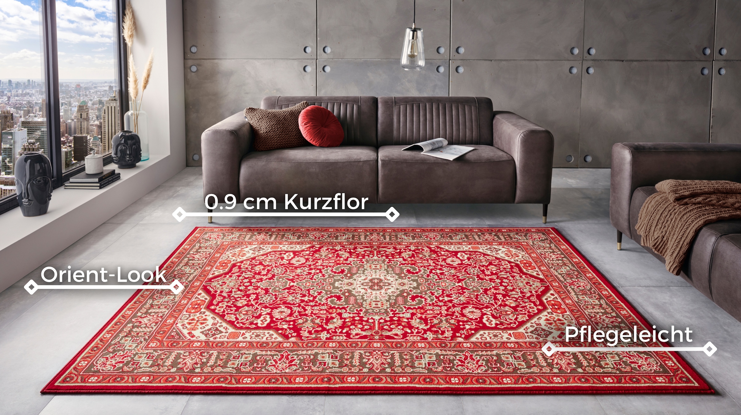 NOURISTAN Teppich »Skazar Isfahan«, rechteckig, 9 mm Höhe, Kurzflor, Orient, Läufer, Vintage, Esszimmer, Wohnzimmer, Flur