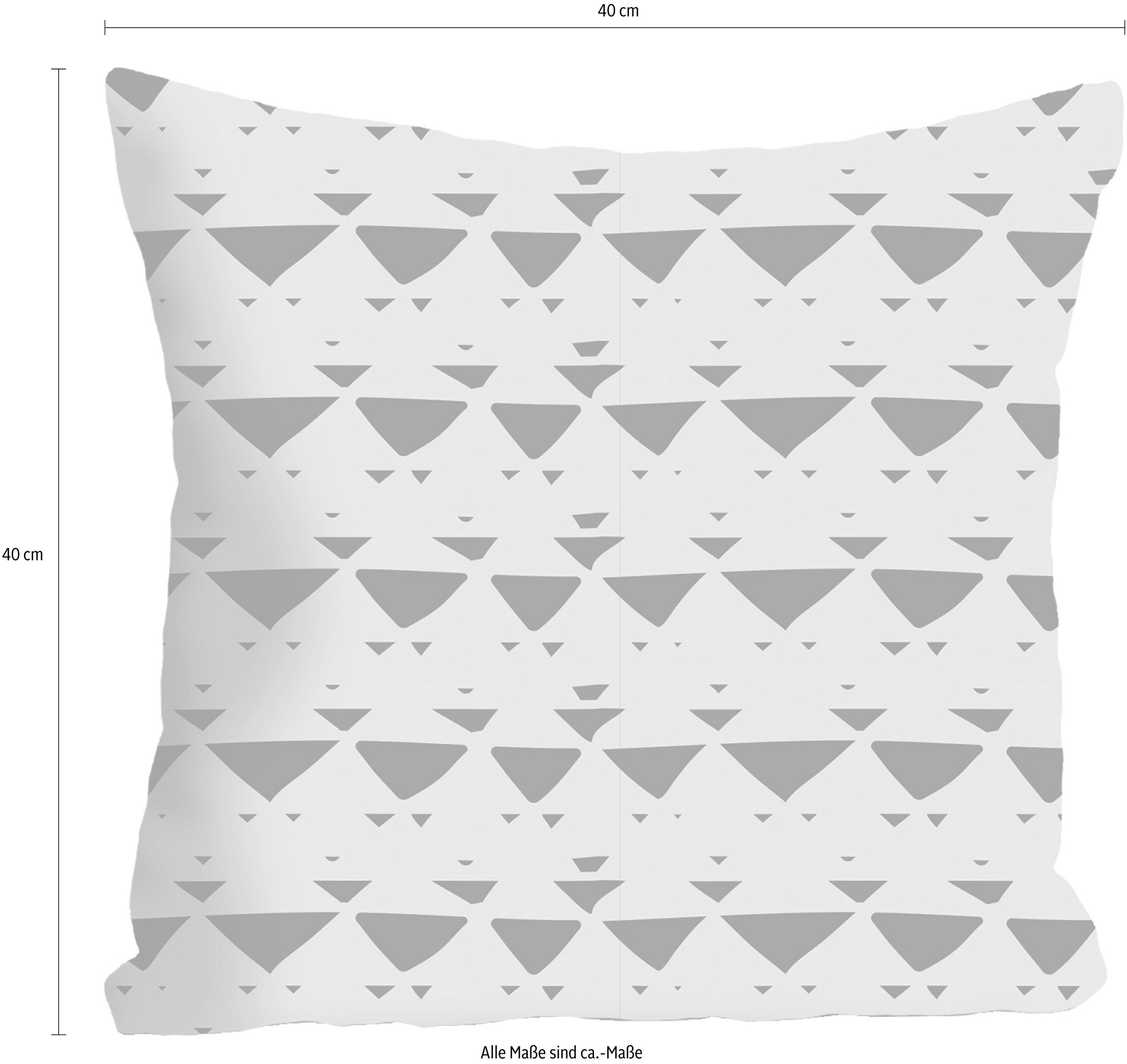 queence Dekokissen »»Dreiecke«« Kissenhülle ohne Füllung, 1 Stück