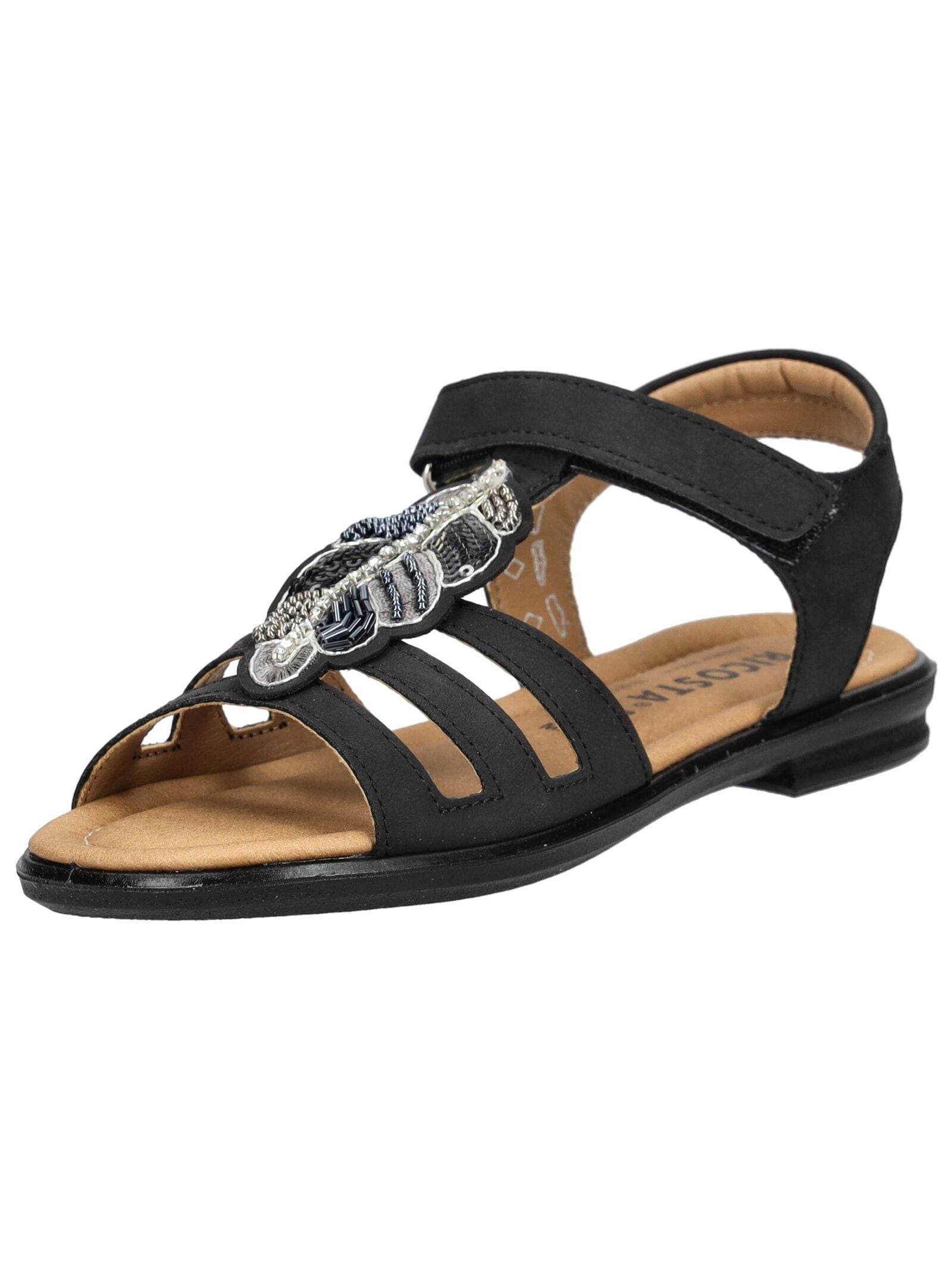 RICOSTA Kinder Riemchensandalette "Ricosta Sandalen Lederimitat", Gr. 34, schwarz, Lederimitat, Schuhe