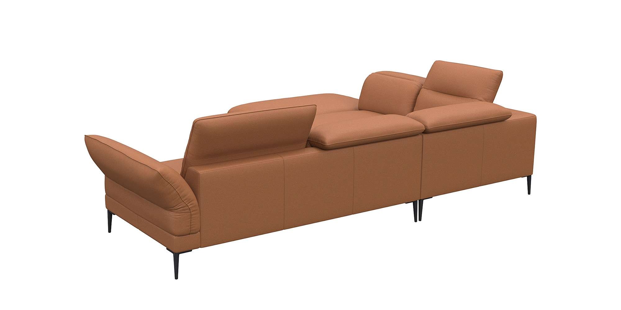 FLEXLUX Ecksofa »Salino, Funktionssofa mit Ottomane, Relaxsofa, Ecksofa«, Sofa mit Arm- und Kopfteil-Verstellungen, Kaltschaum & Stahl-Wellen