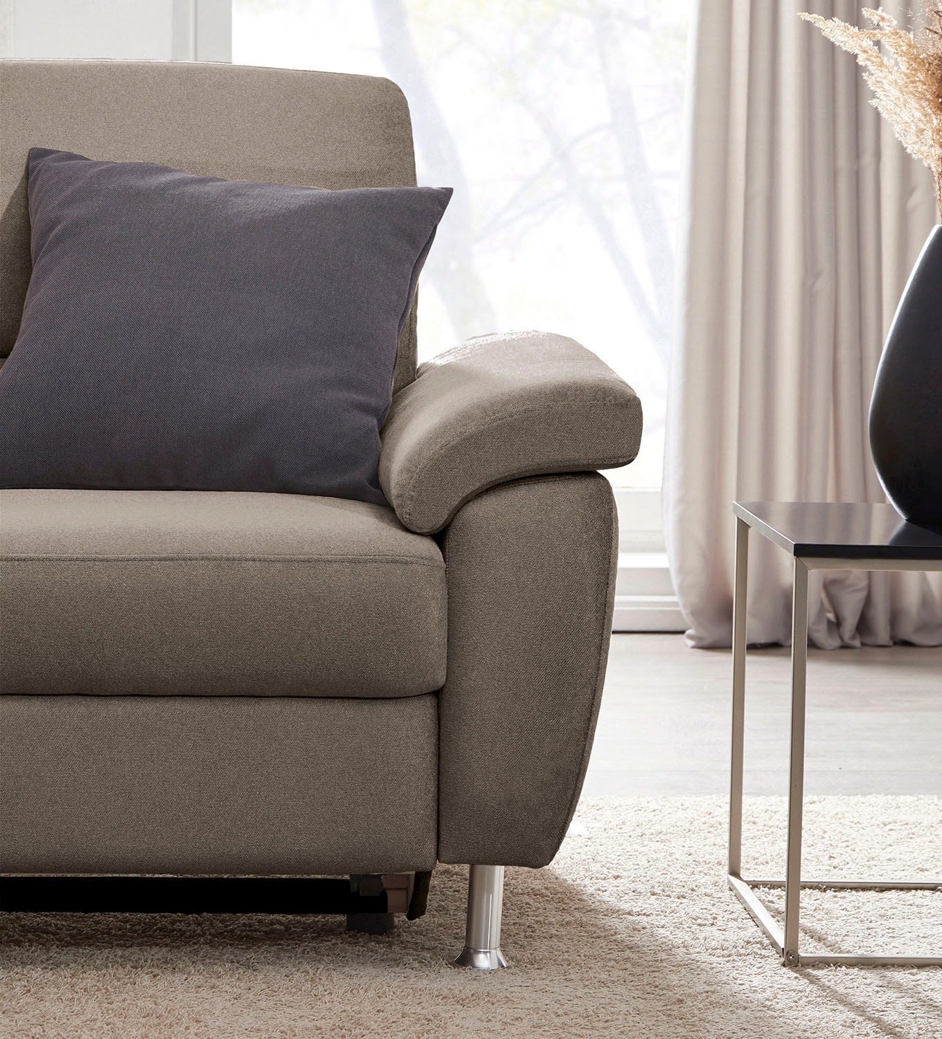 CALIZZA INTERIORS Ecksofa »Onyx L-Form«, Ottomane links oder rechts, wahlweise mit Bettfunktion, Breite 257 cm