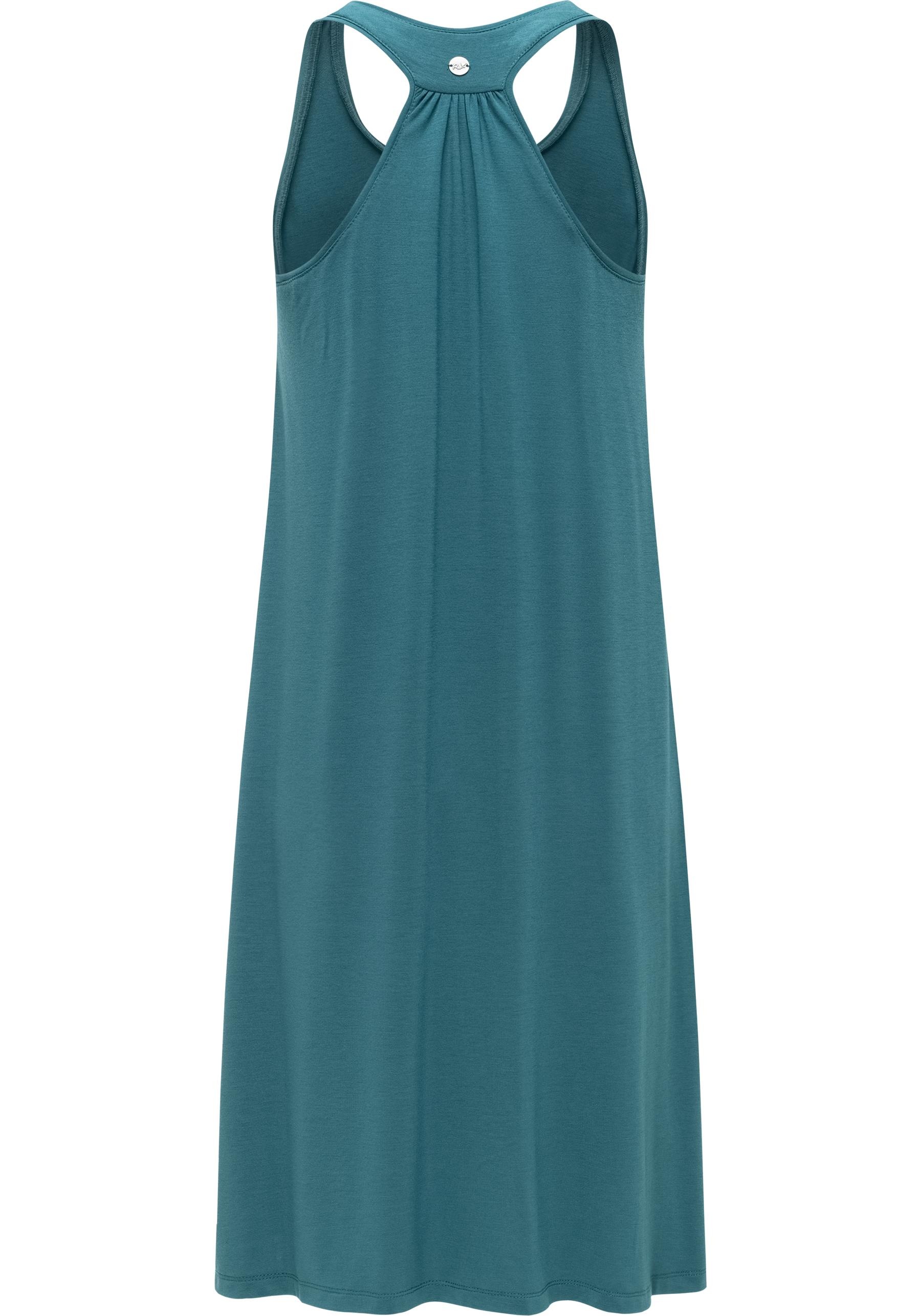 Jerseykleid RAGWEAR "Nairay", Damen, Gr. S (36), Normalgrößen, ocean grün, Material: 48% Viskose, 47% Polyester, 5% Elasthan, lässig geschnitten knielang, tiefer Rundhals, Ärmel ohne Ärmelschlitz, Kleider Jerseykleid, Lässig-leichtes Strandkleid 2