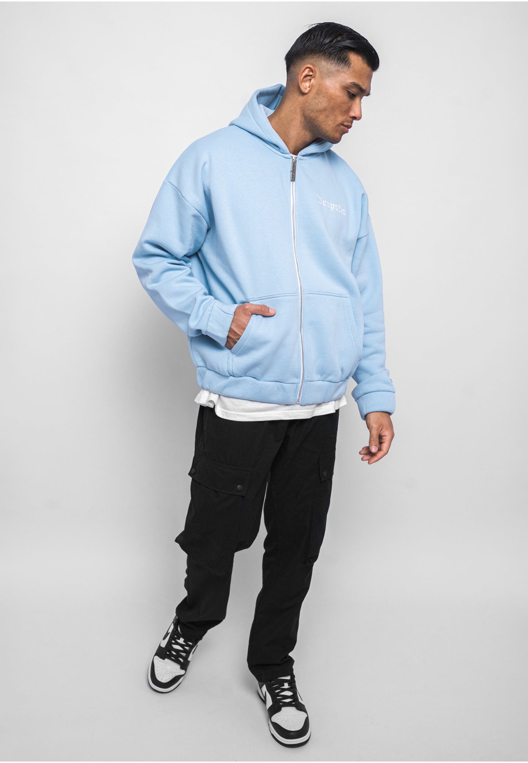 Dropsize Kapuzensweatshirt »Dropsize Herren Super Heavy Oversize Blank Zip Hoodie«, 1
