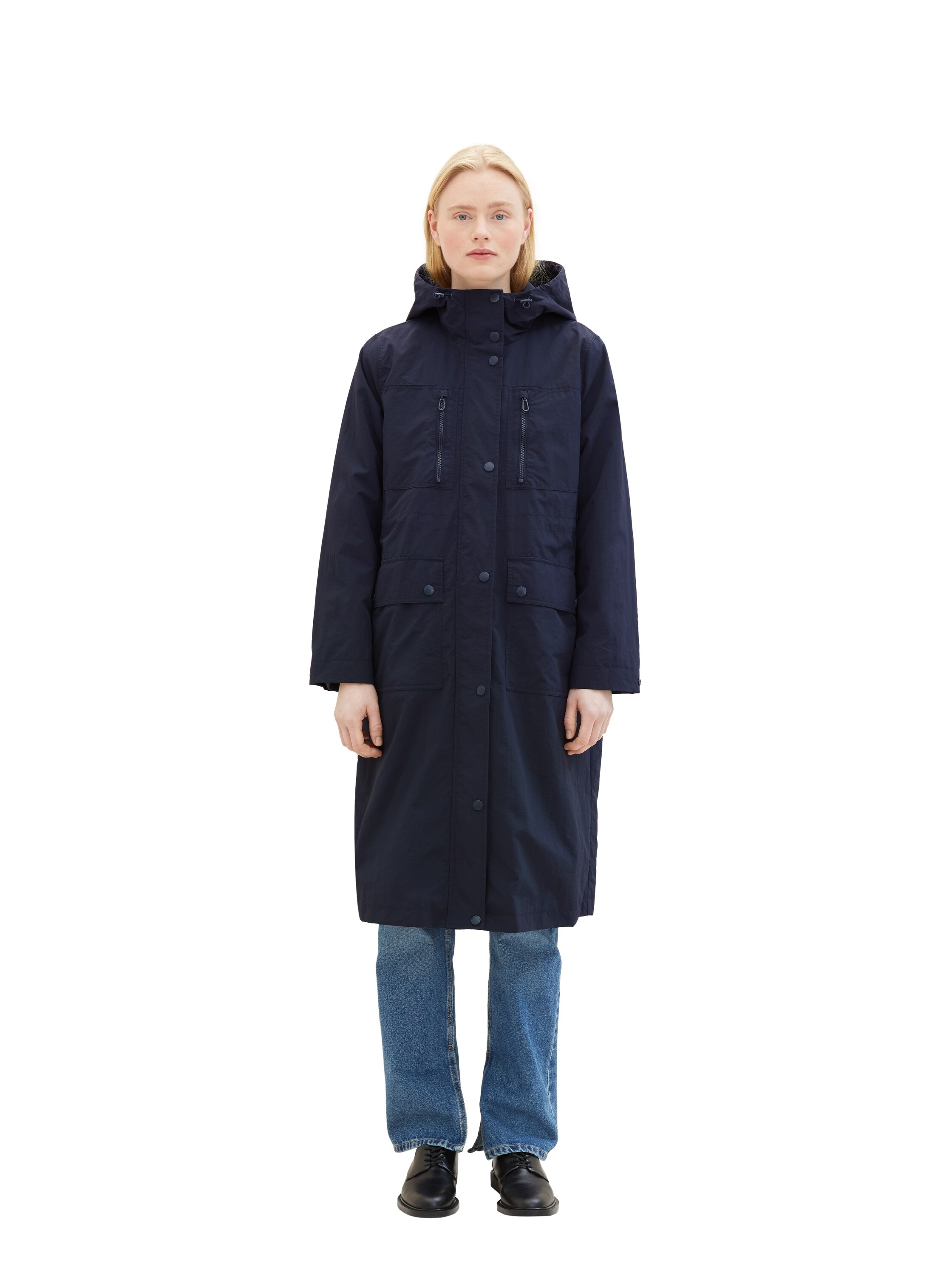 TOM TAILOR Denim Regenjacke, mit Kapuze