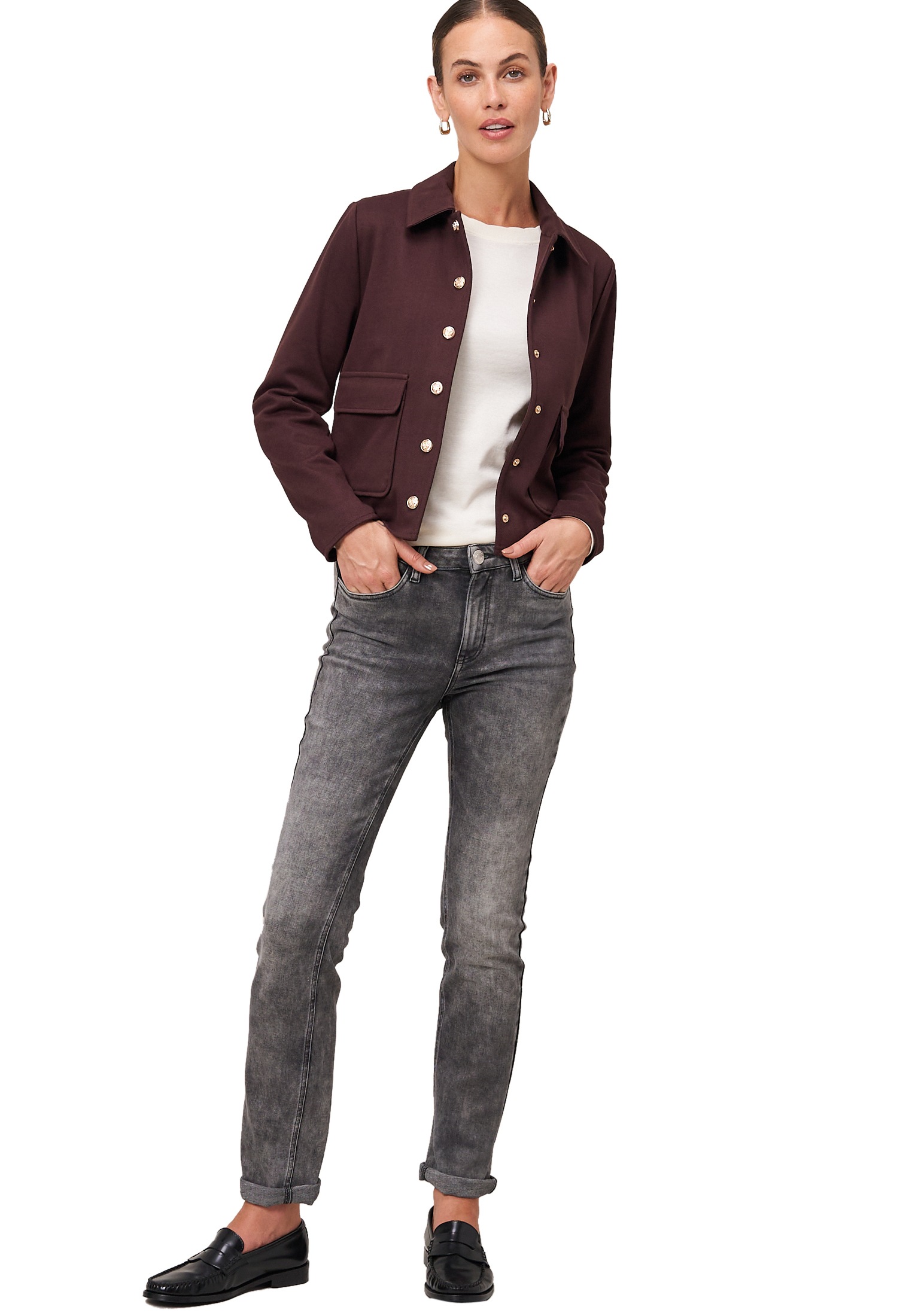 Zero Jackenblazer »zero Damen Twill-Blazer mit Klappentaschen«, Knopfleiste
