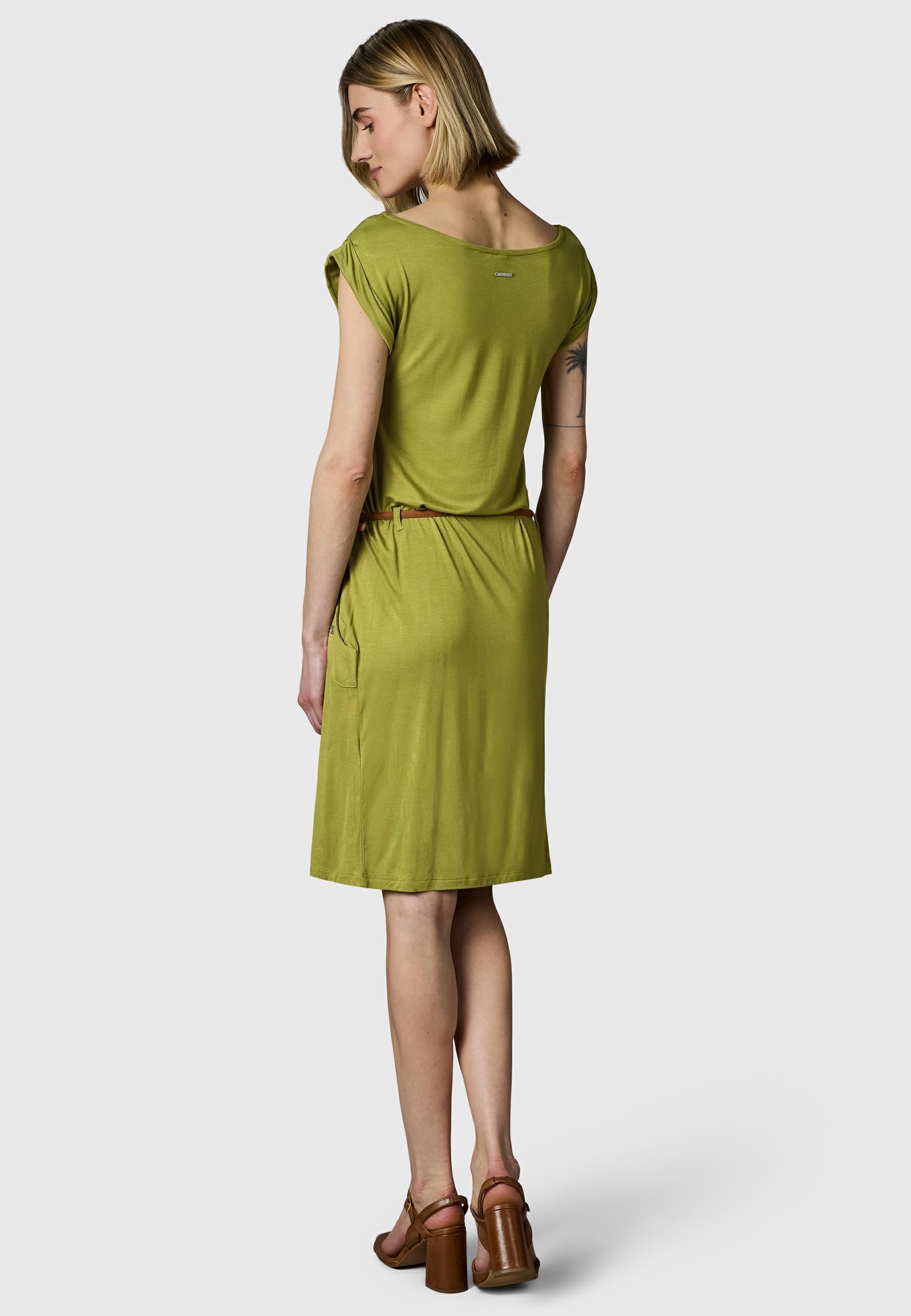 Ragwear Sommerkleid »Tagg« Eingrifftaschen Damen Kurzarm-Kleid mit Taillengürtel und Taschen