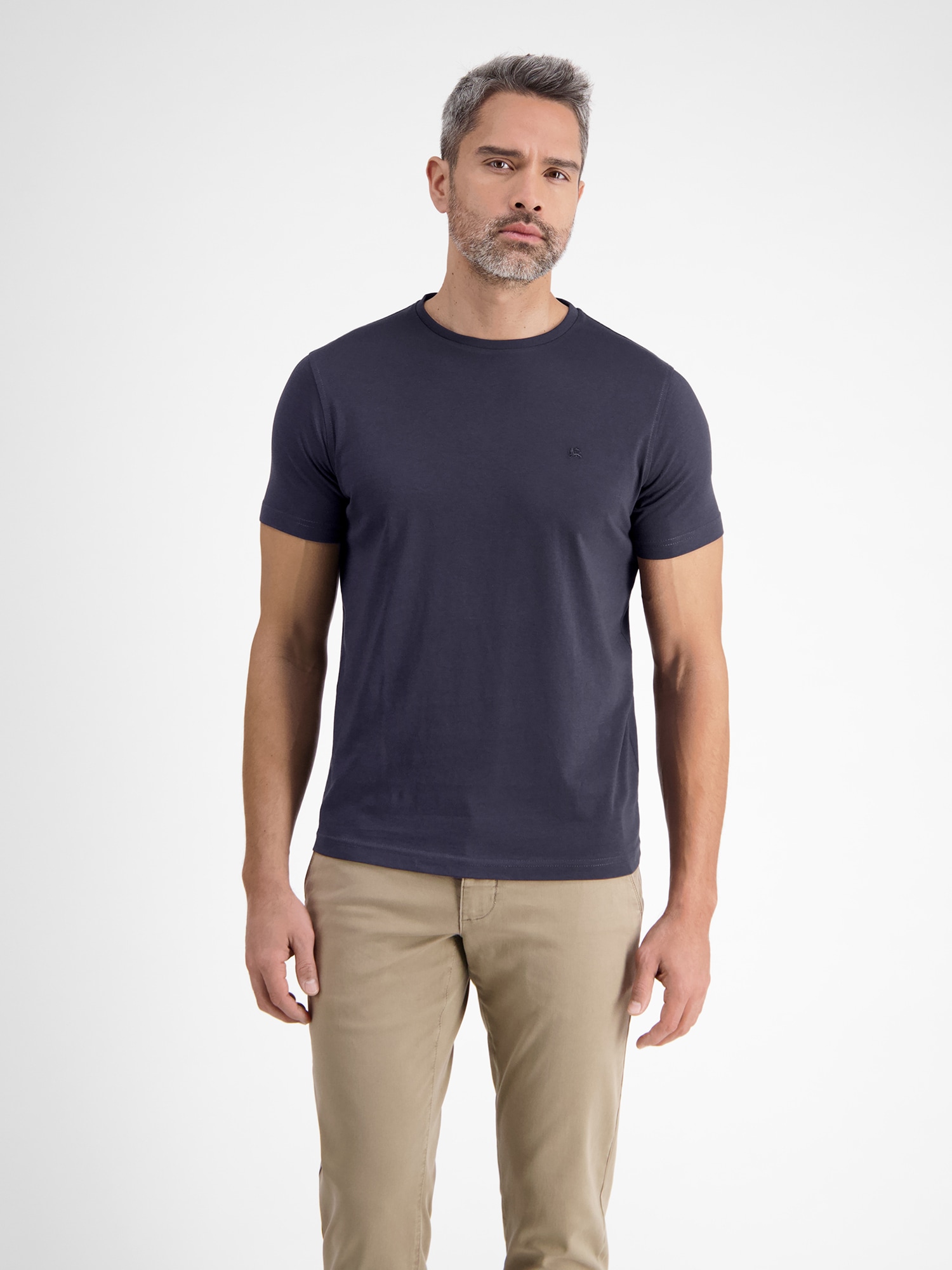 T-Shirt LERROS "Klassisches Rundhals T-Shirt", Herren, Gr. S, blau (night blau), 100% Baumwolle, Shirts T-Shirt